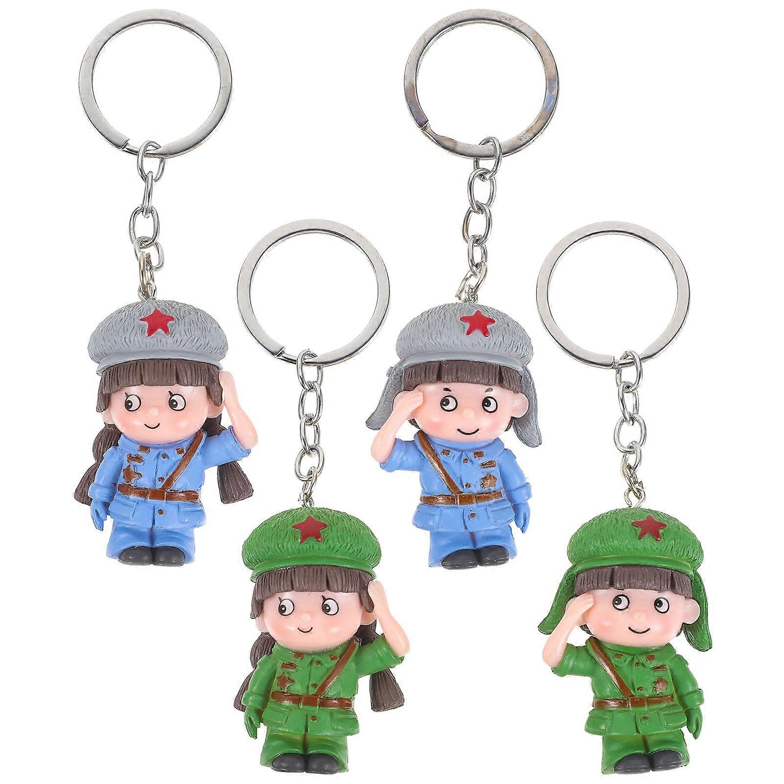 Keychain Souvenir Soldier Pendant for Decoration 12Pcs Assorted Colors