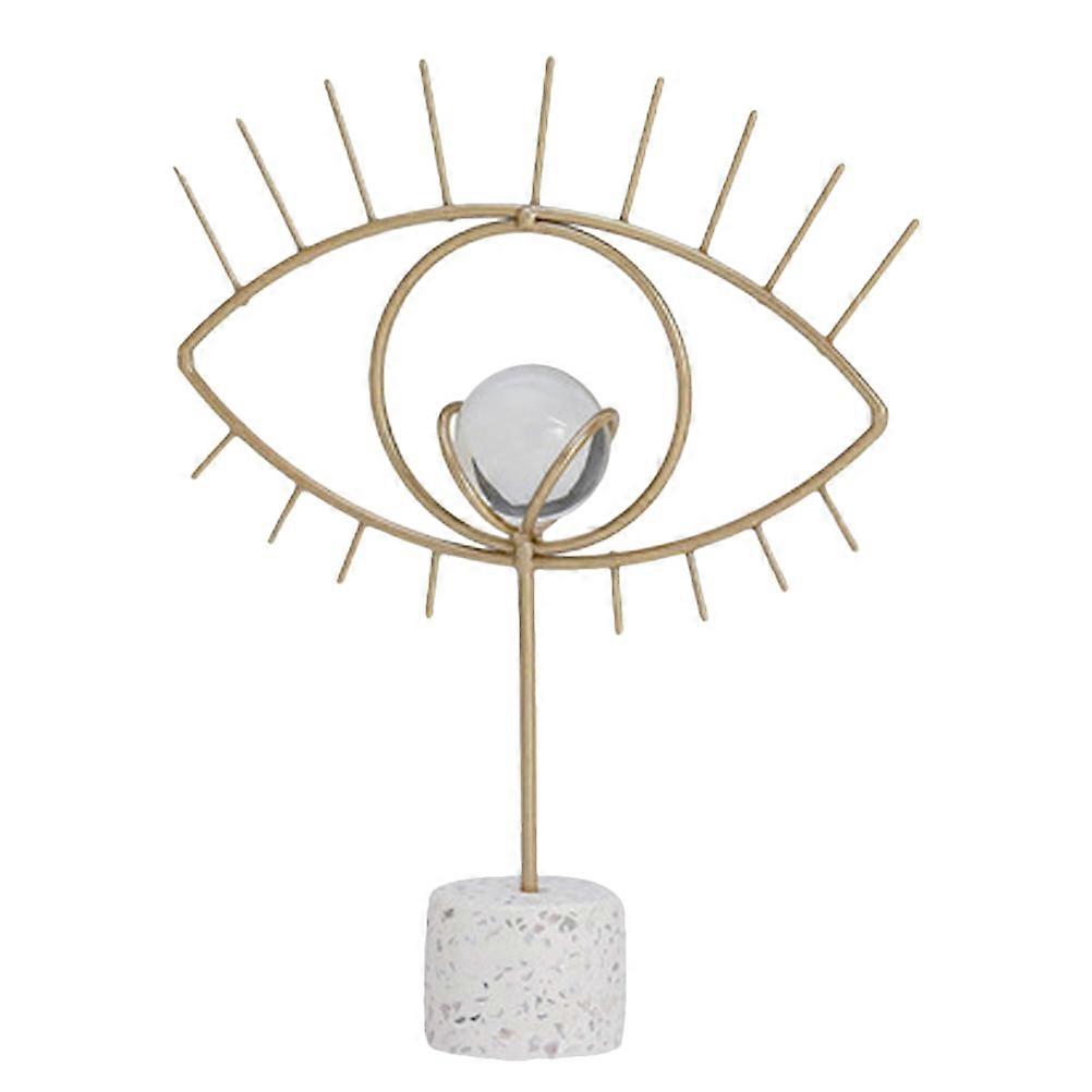 Crystal Ball with Stand for Ornament Display 2Pcs Golden Desk Decoration