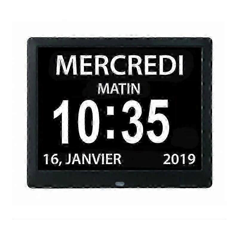 All-In-One 7 Digital Calendar Clock with Date and Time Alzheimer\'s for Parents Black 20414324mm