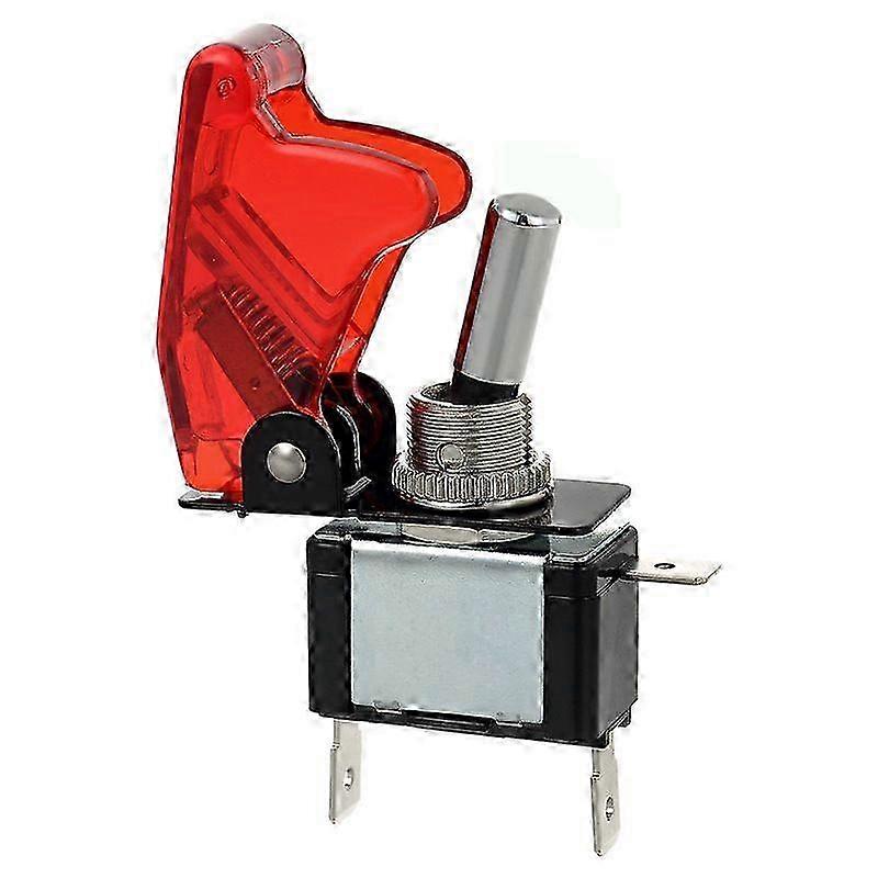 Dc12v-24v 20a Rocker Switch, With Waterproof Cap + Red Led, Spst Metal Toggle