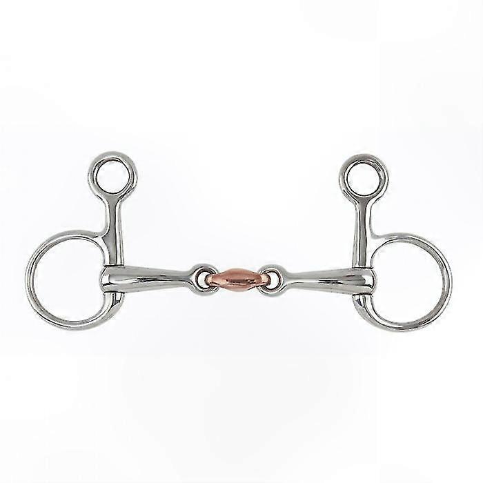 Horse Riding Snaffle Bit with Copper Lozenge and Hanging Cheek Design