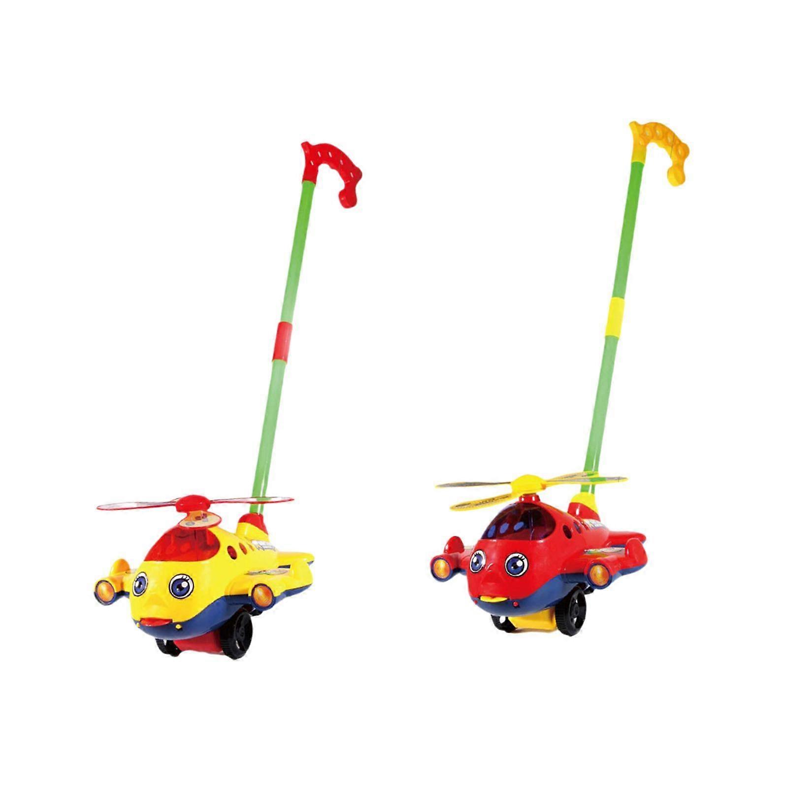 2x Push Along Toy with Music Motor Skills Push Toy for Age 1-3 Children Kids