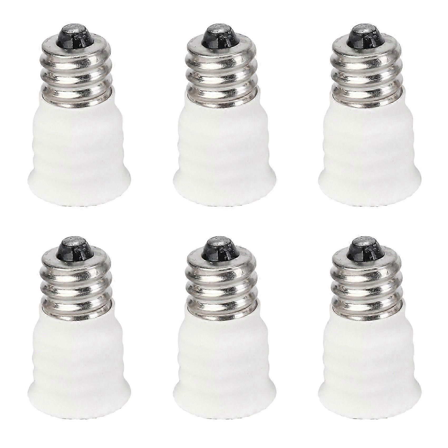 6-Pack E12 to E14 White Bulb Converter LED Light Holder Lamp Adapter Socket Changer