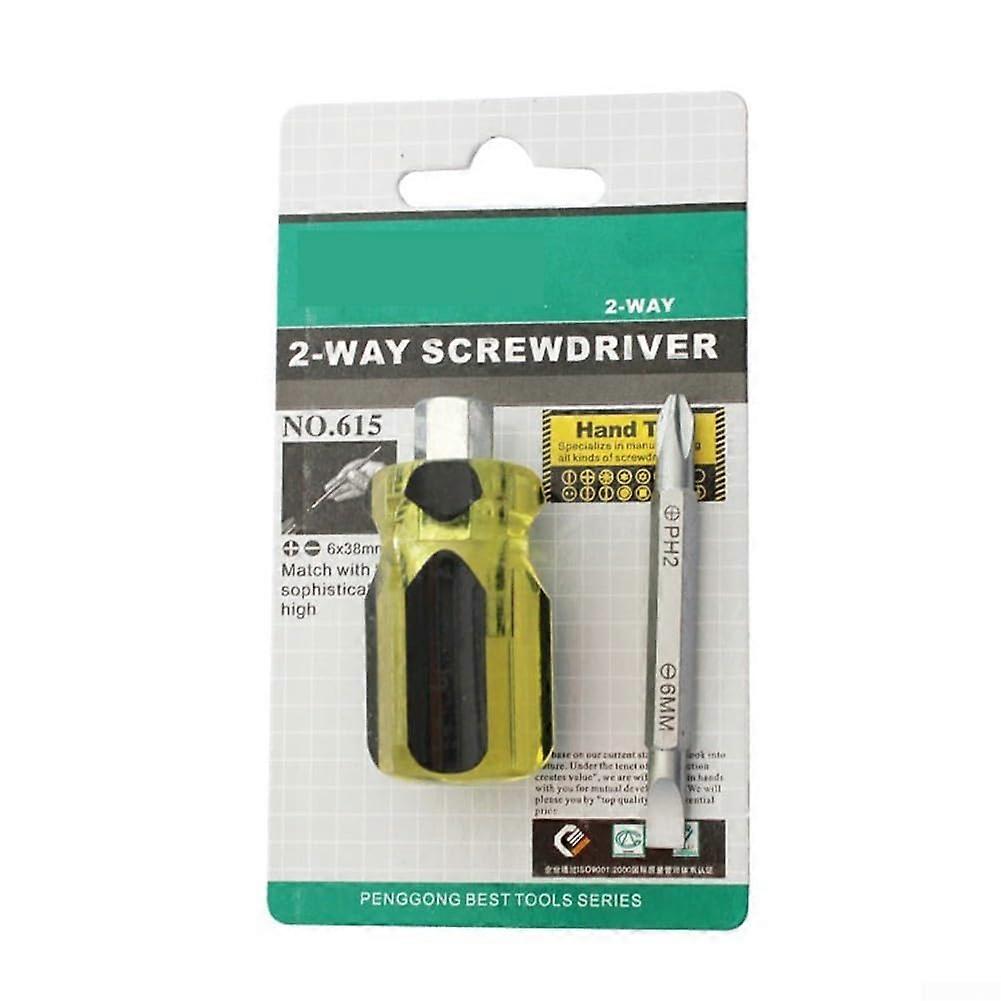 Dual Interchangeable Screwdriver PH2 And SL6 Double Head With Anti Slip Handle For Home And Workshop