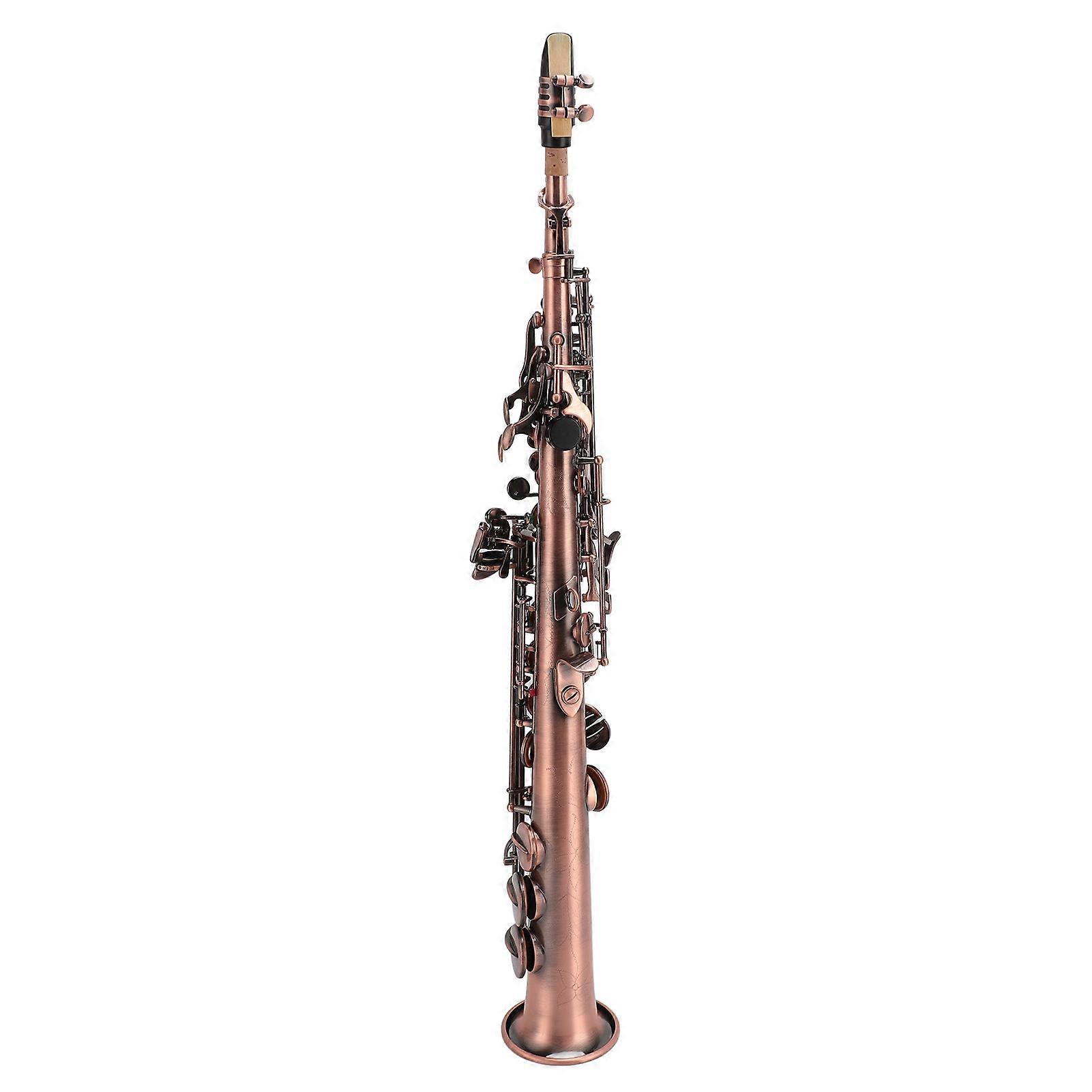 Copper B Flat Soprano Saxophone Double Bend Straight for Practice