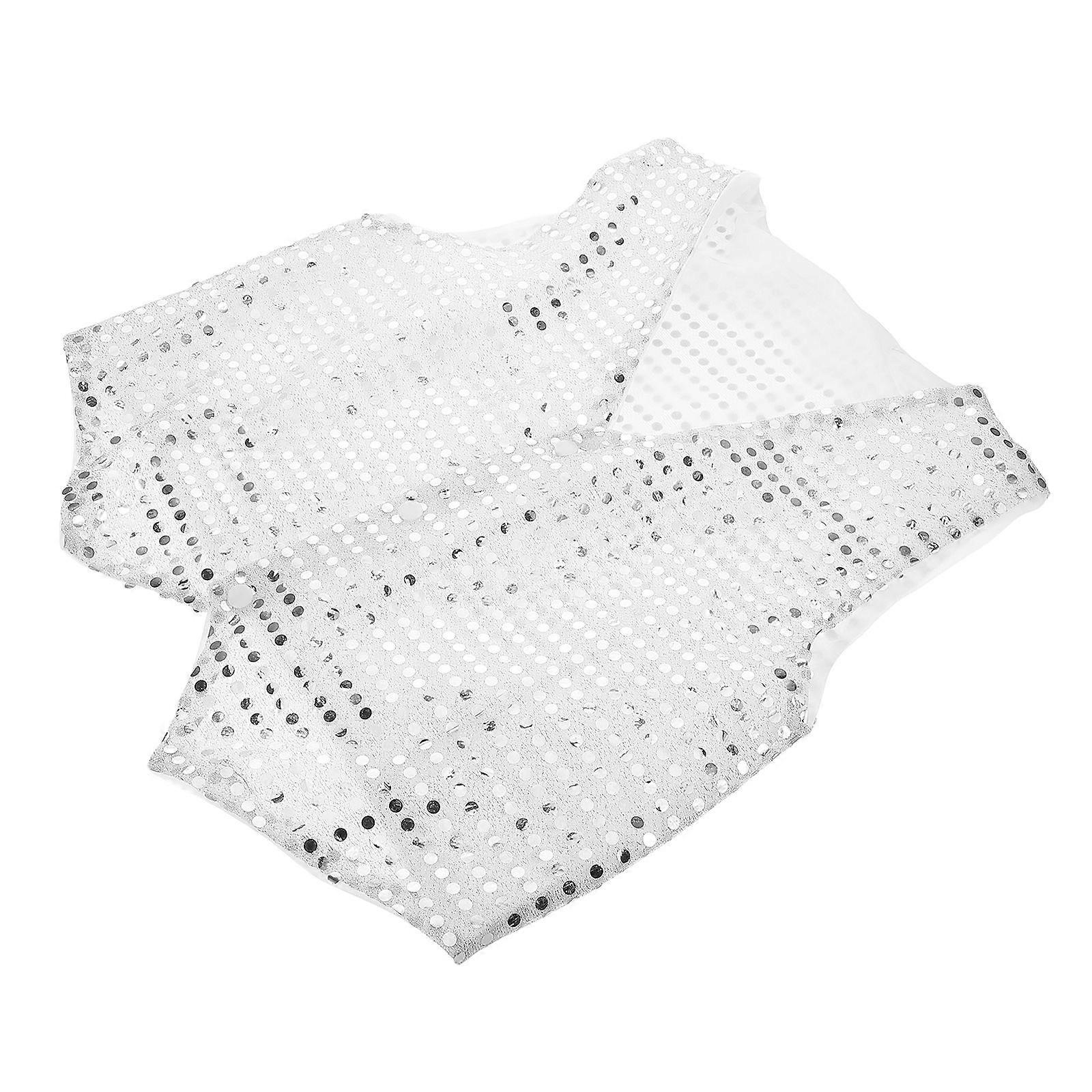 Sparkly Sequin Vest Disco Parties Sequin Waistcoat Disco Party Costume Accessory Lightweight Disco Jacket For Jazz Dance Performances And 70s Themed E