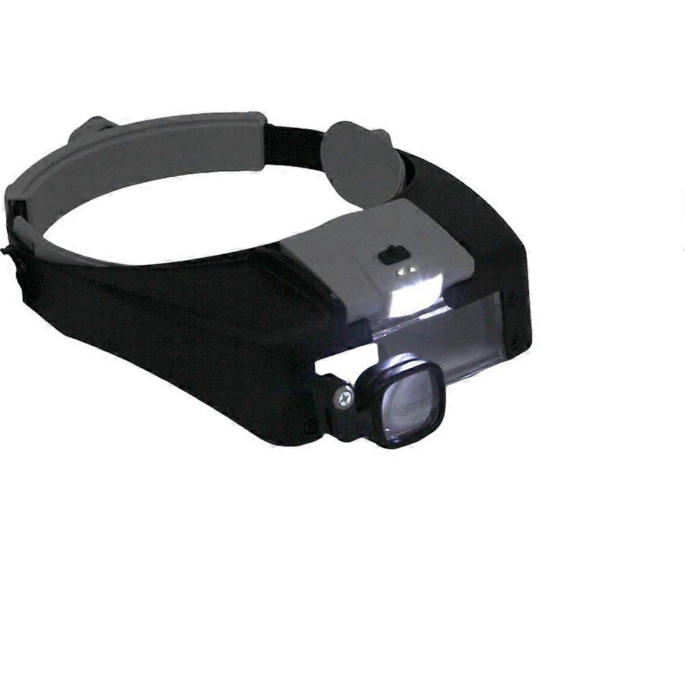 Wearable Helmet Magnifying Glass with 2 LED Lights Adjustable Headband Multiple Magnification Levels for Jewelry Watch Repair