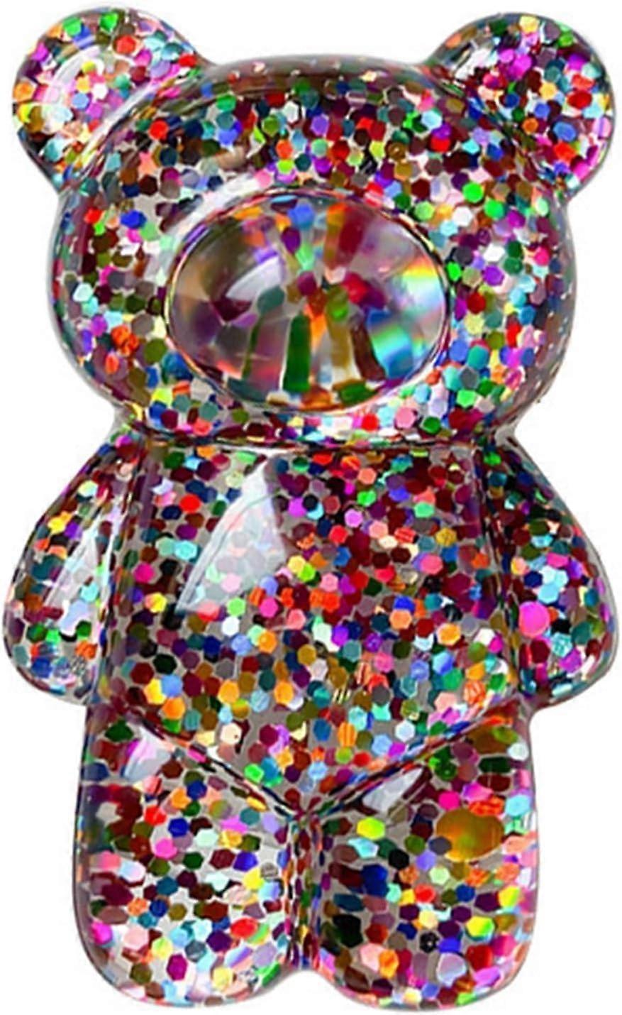 Mobile Phone Finger Holder Multicolor Cartoon Foldable Epoxy Sequins 3D Bear Shaped Folding Bracket Desktop Stand