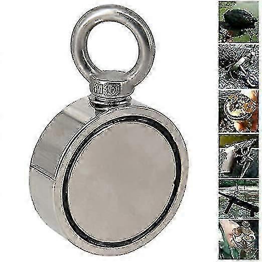 Pesca de ímã de lado duplo, combinado 500kg Pulling Force, 75mm diâmetro, duplo lado forte ímã com eyebolt