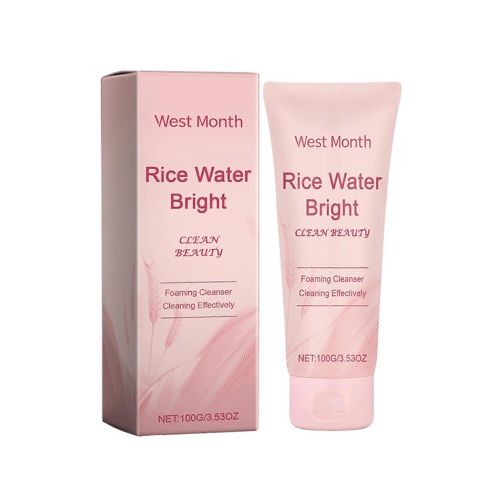 West&Month Rice Cleanser, Moisturizing And Cleansing Face, Clean, Refreshing And Non-Greasy, Brightening Complexion