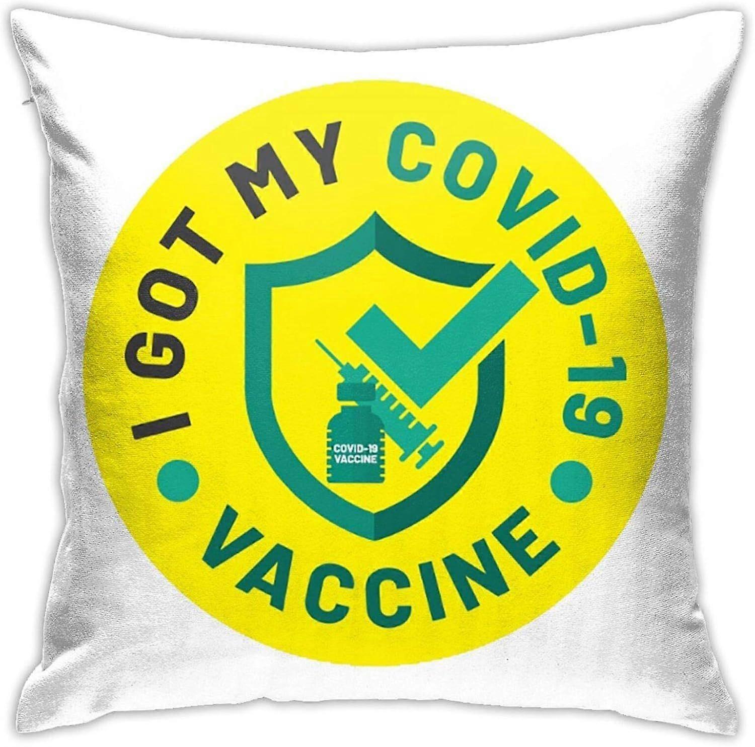 n1067スロー枕カバーポリエステルクッションカバーケース枕カバーソファ家の装飾18X18インチ私は予防接種を受けています-TB4067 hnj1067