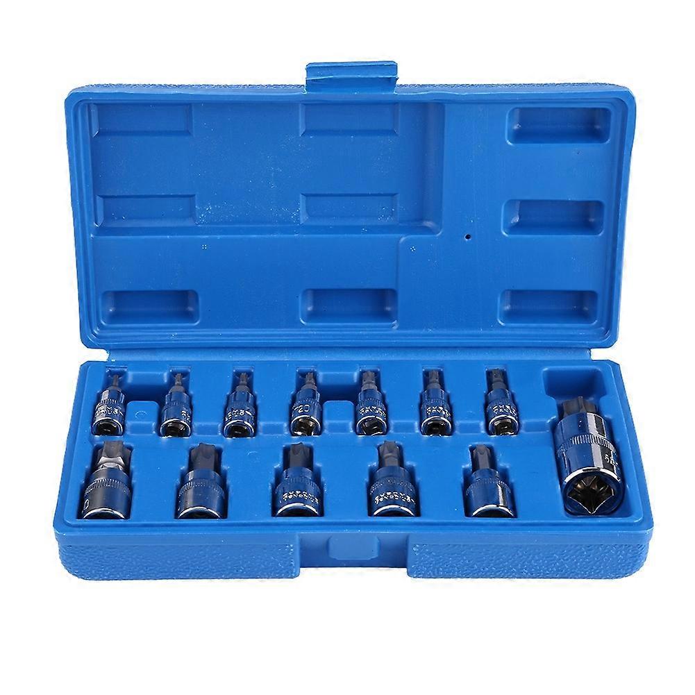 13Pcs Torx Star Bit Socket Set 1/2inch 3/8inch 1/4inch Drive