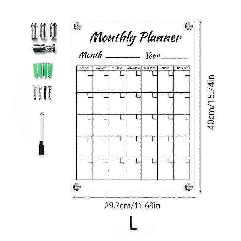 HJyang Acrylic Dry Erase Calendar Wall Mounted Weekly Calendar Board Easy To Erase ISW miao4