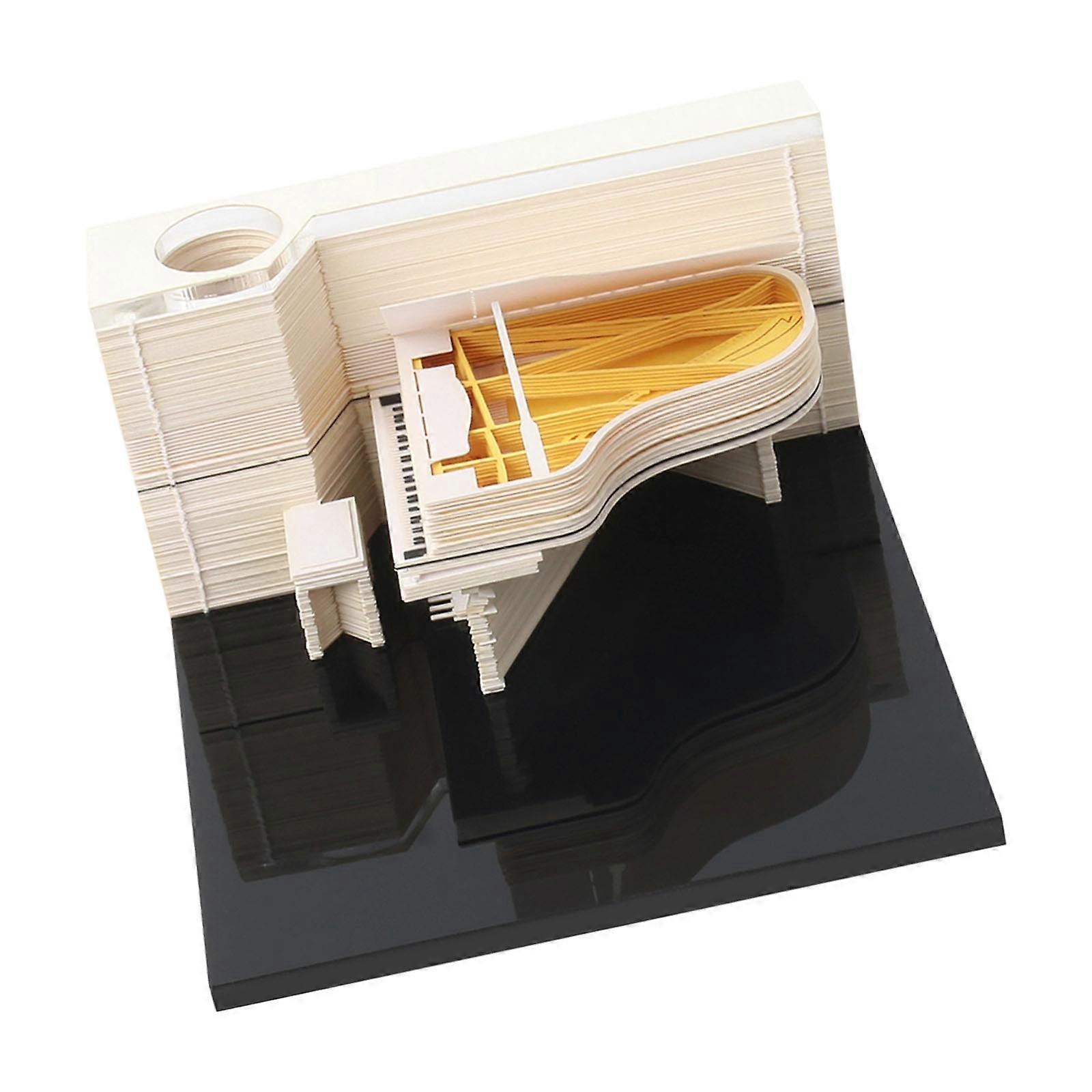 Artistic 3D Piano Molded Note Calendar Additional Paper Desk Addition Holiday Present  White