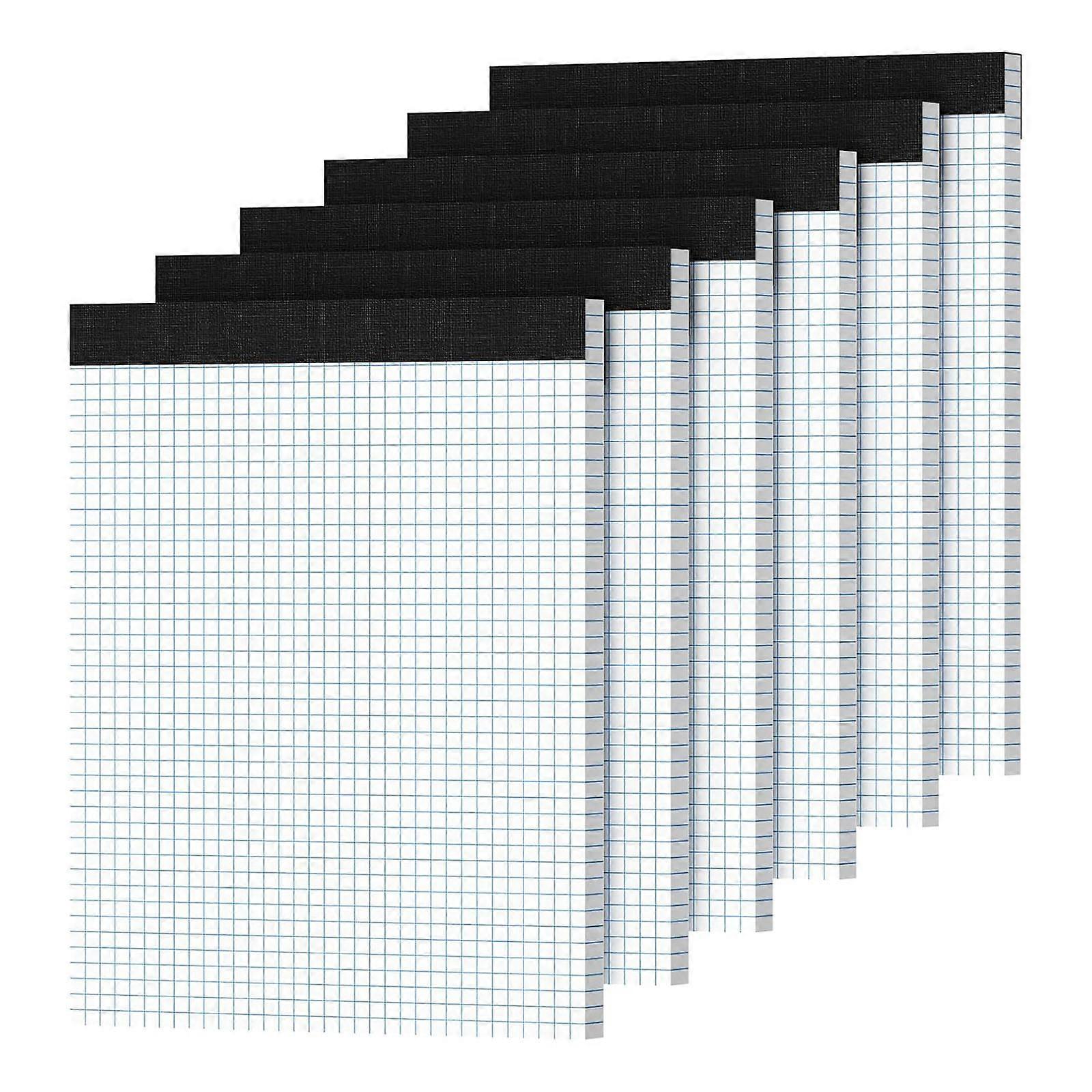 6 Pcs A4 Pocket Notepads Paper Pads Scratch Pads Tearable Graph Paper Engineering Notebook Office Supplies Multicolor
