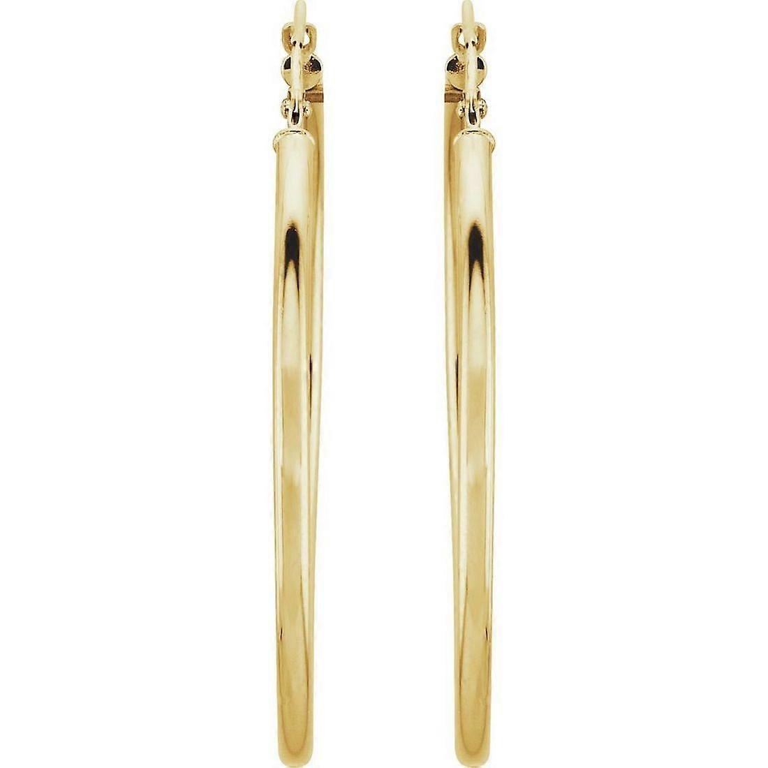 14-karatowe kolczyki z polerowanego żółtego złota-kolczyki koła dla kobiet