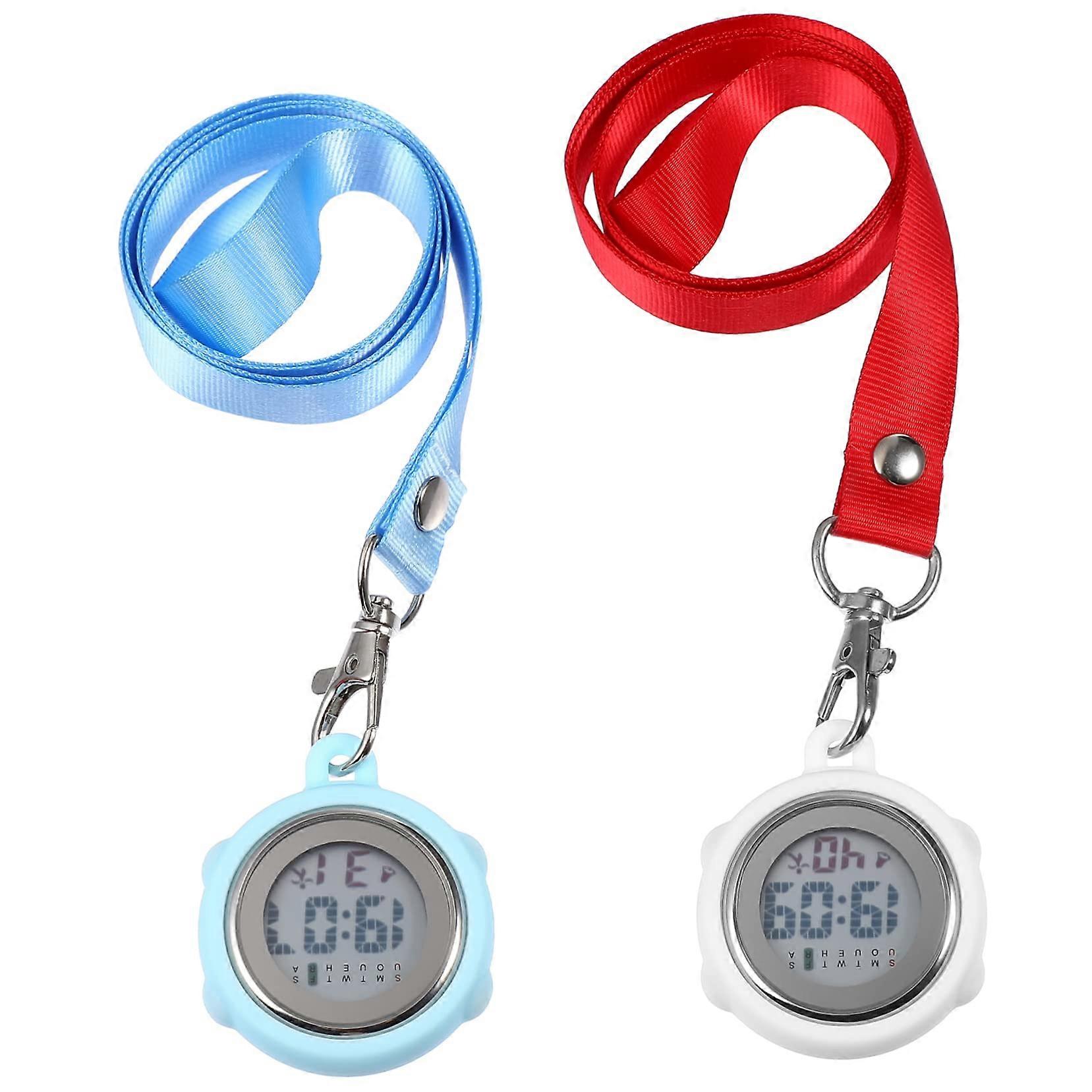 Digital Stopwatches TwoPack With Buckle Lanyard, Accurate Timekeeping, Pocket Display, For Students And Professionals