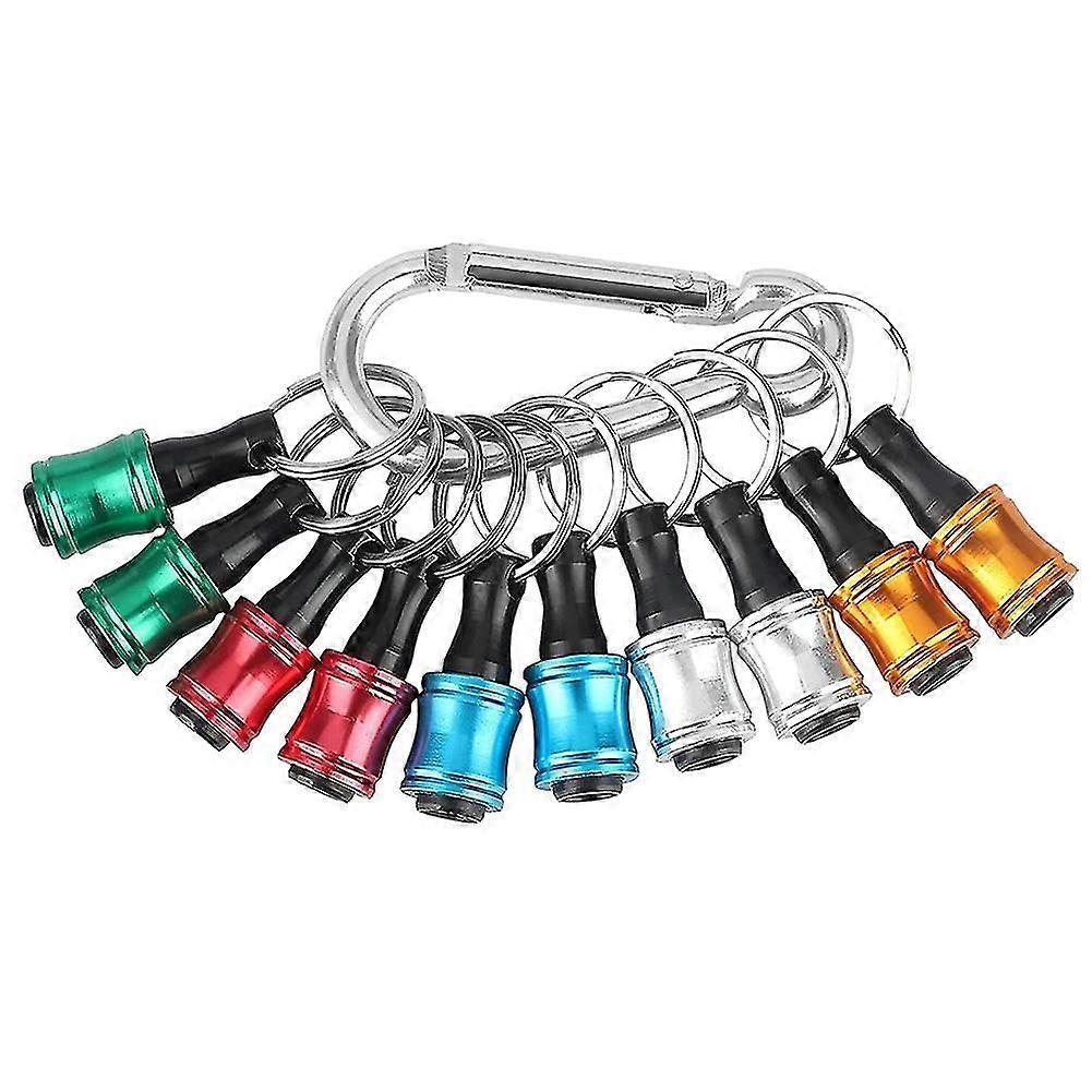 10pcs 1/4inch Hex Shank Screwdriver Bits Holder Extension Bar Keychain Screw Adapter Drill Change(5