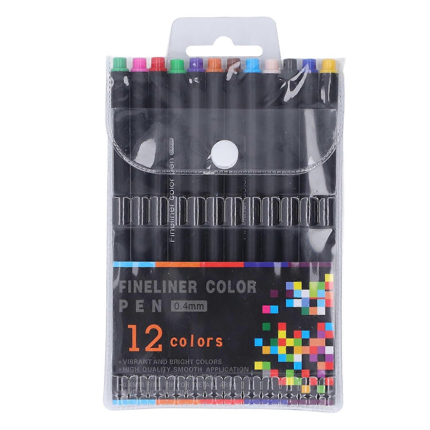 12 Pcs Sublimation Ink Pen Set Multicolor 0.4mm Fine Tip Heat Transfer Pen with Number 6 Adapter for