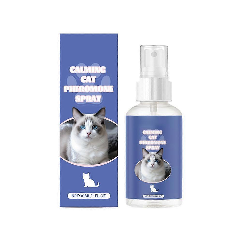 Cat Mood Soother Spray 30ml Calming Solution with Lemon Peel Oil Reduces Cat Anxiety Stops Unwanted Behavior Fast Acting Formula
