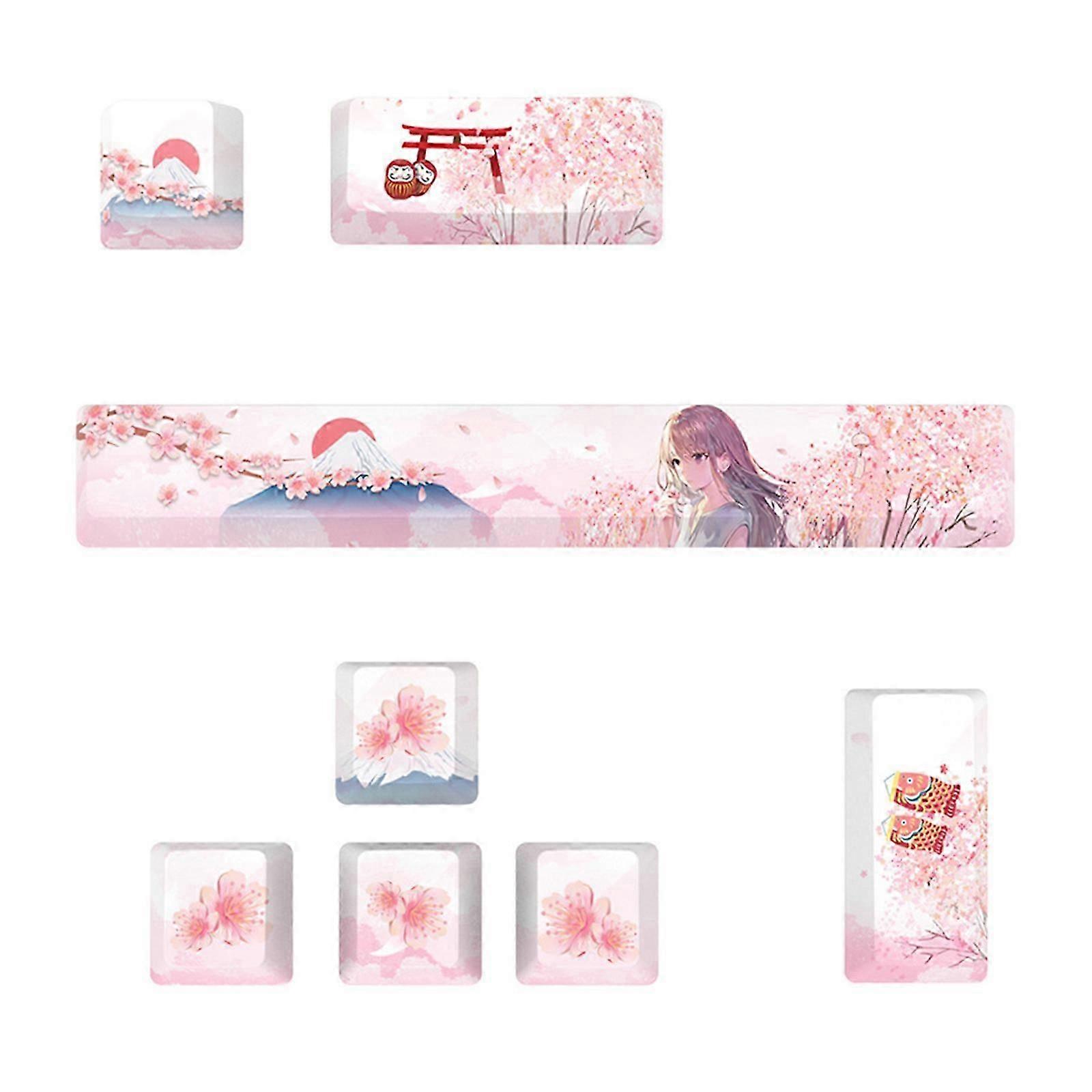 8 Keys OEM Enter Space Directions Keycaps PBT Dye Subbed Cherry Blossom Keycap