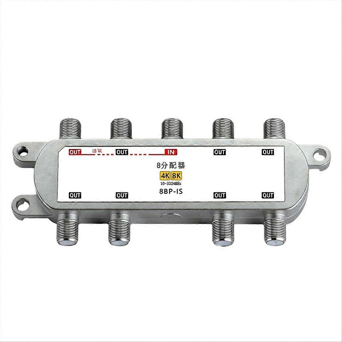 8 Way Satellite Splitter 4K 8K 10-3224MHz TV Cable Signal Mixer Power Divider Combiner for Satellite