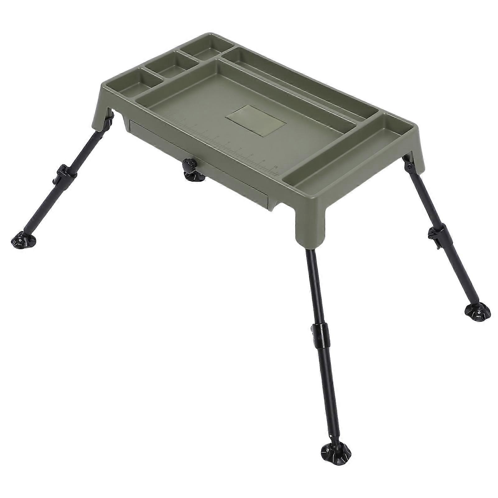 Tent Table Double Layer for Fishing Accessories Storage with Height Adjustable and Portable Design Folding Camping