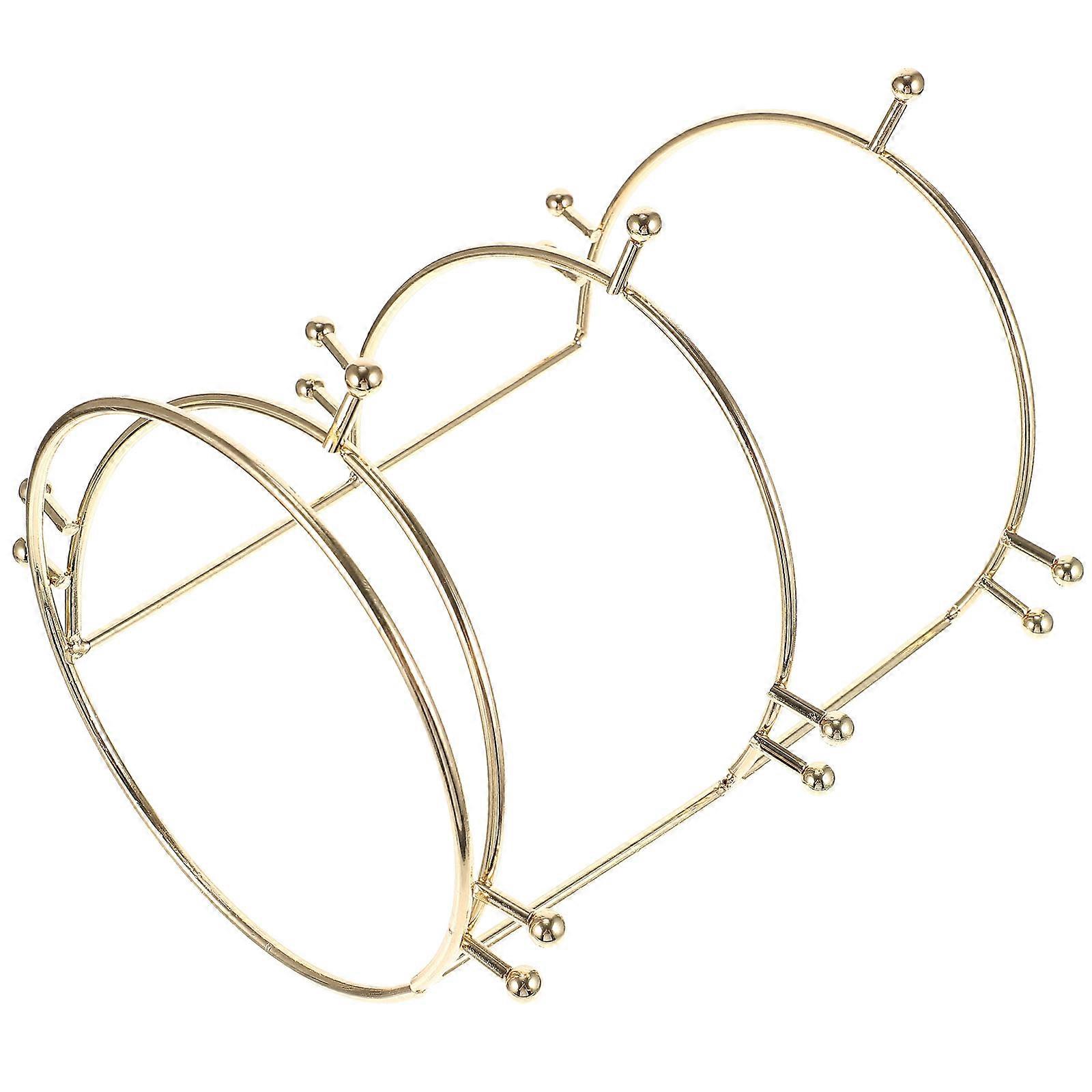 Golden Bride Crown Display Stand for Storage with Three-Tier Rack