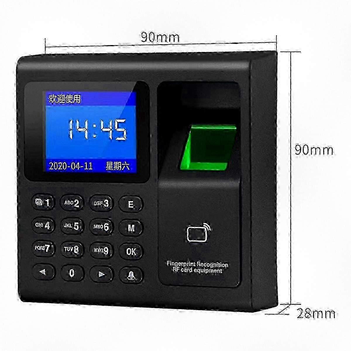 Biometric Time Clock with RFID Keypad Access Control and USB Data Management for Employee Attendance
