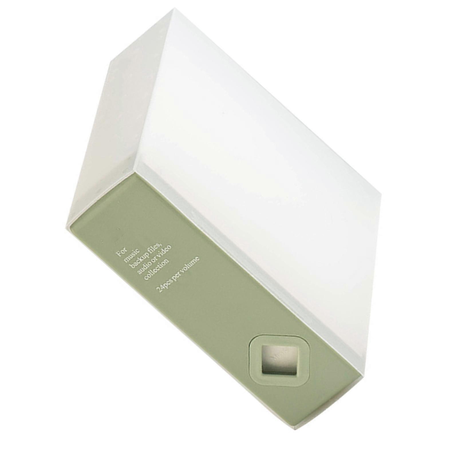 Portable 24 Disc Dustproof CDs Box CDs Storage Solution for Various Home Decoration Styles  green