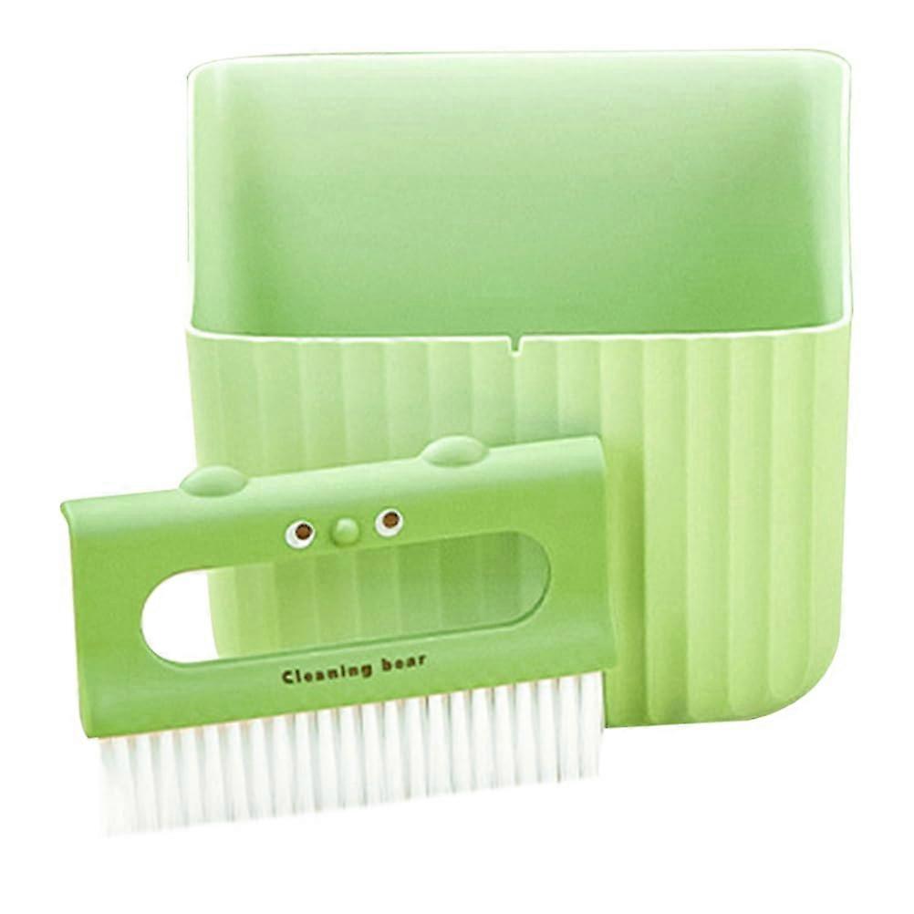 Mini Dustpan and Brush Set with Table Sweeper for Kitchen Countertop Crumb Cleaning Green