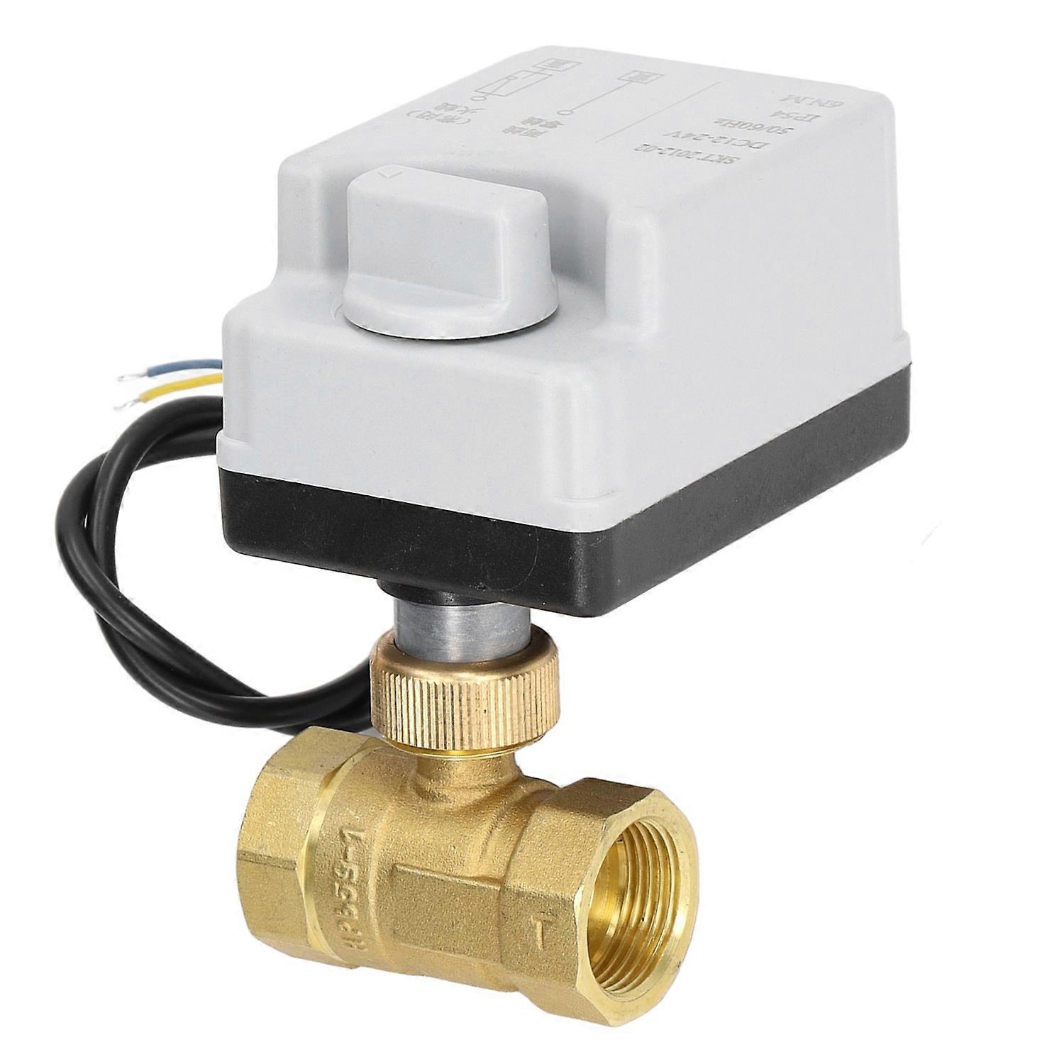 Motorized Ball Valve Electrical 2 Way Normally Closed Manual Automatic DN20 DC12V~24V