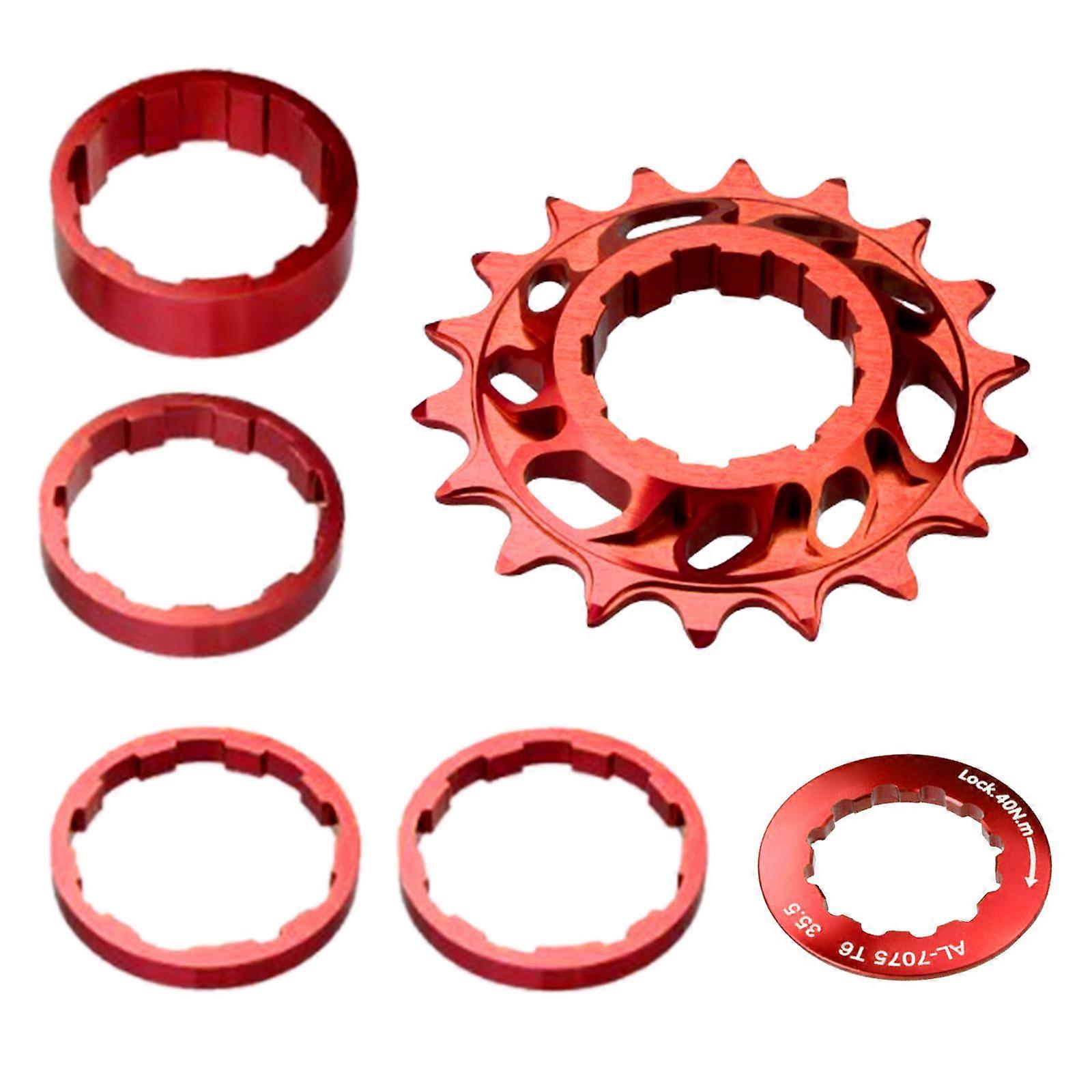 Bicycles Cassettes Cog Freewheels Mountain Bike Freewheels High Strength 18T Single Speed Flywheel Easily to Install  Red