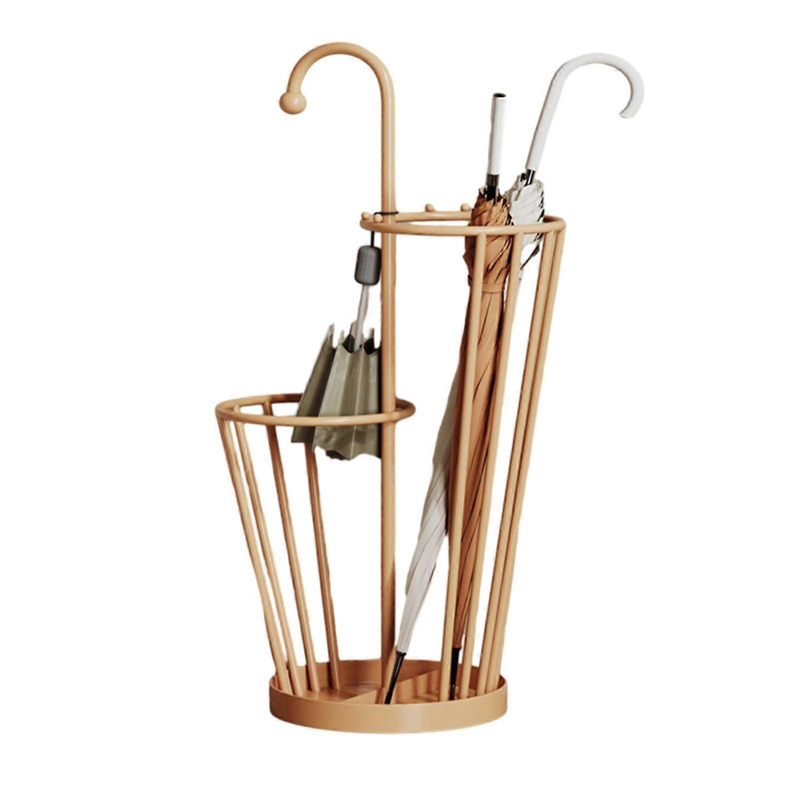 Umbrella Stand with Drip Tray and Hooks for Home Office Entryway – Large Capacity Cane Holder