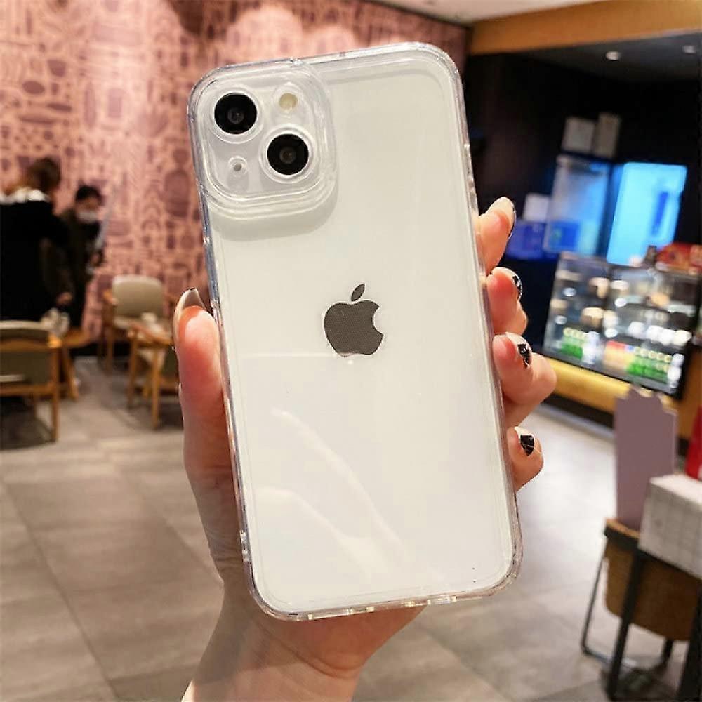 Compatible with 12 11 13 Pro Max 7 8 Plus X XR XS SE Transparent Silicone Case with Camera Protection