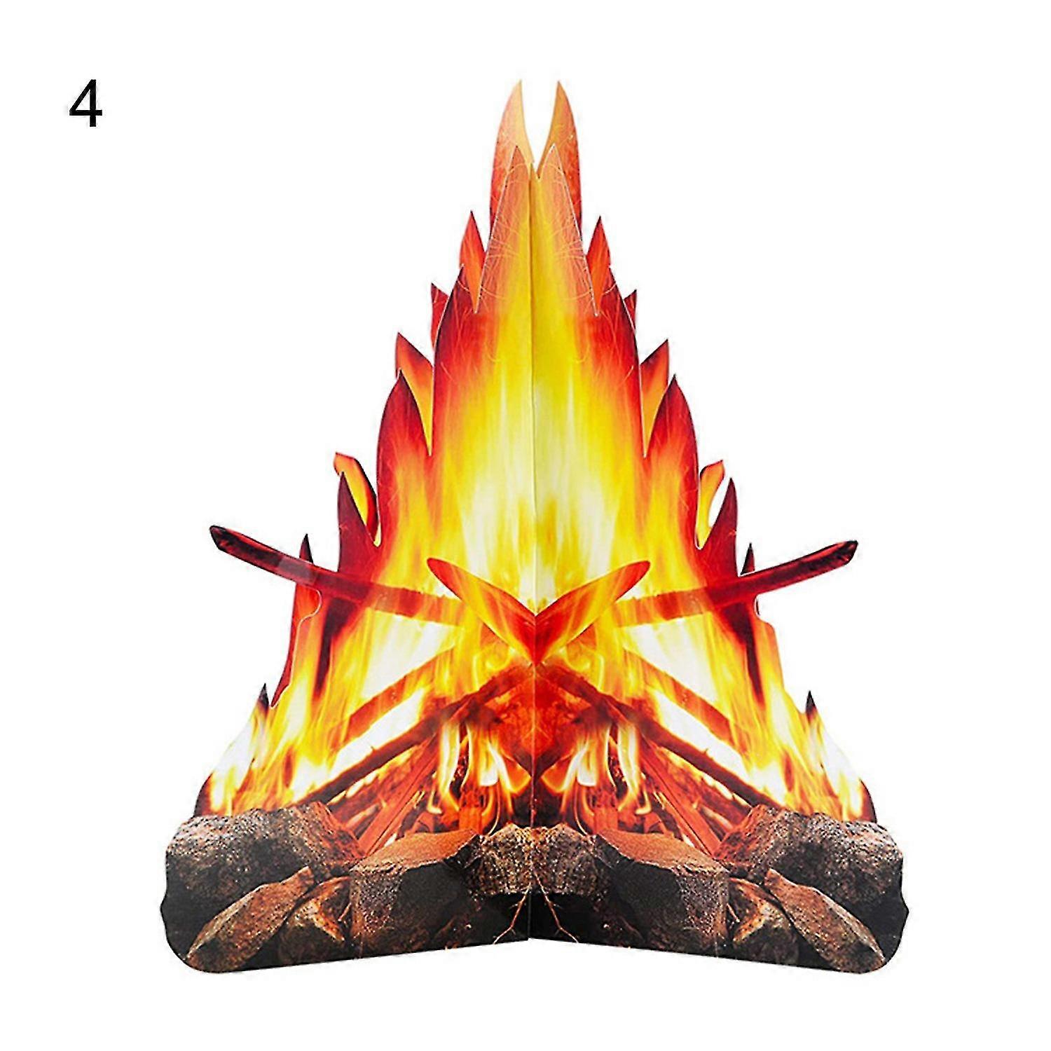 Artificial Fire Easy to Assemble Creative Modeling Home Decor 3D Decorative Cardboard Campfire for