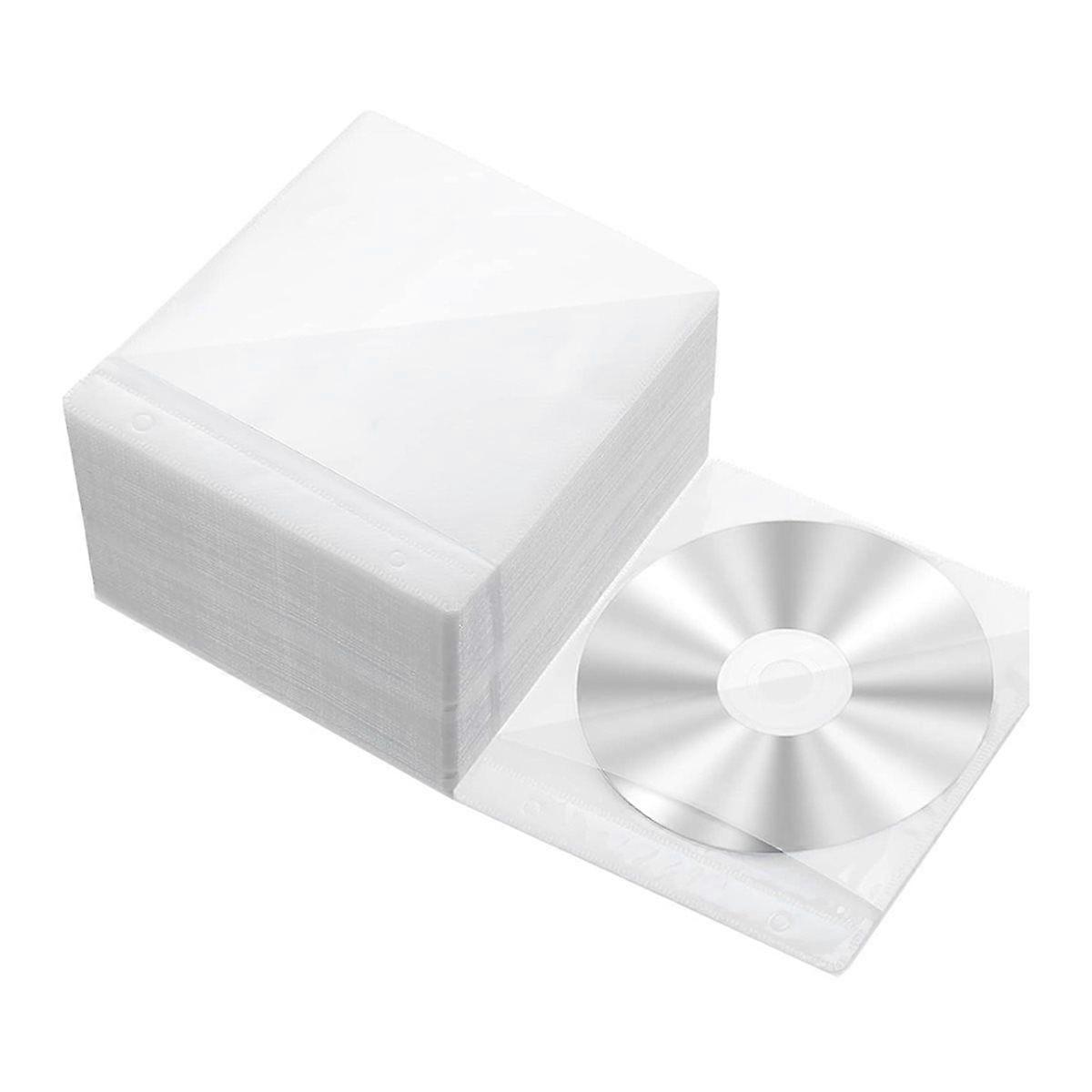 200 Pcs Cd Sleeves DVD Envelopes Double Sided Refill Disc Holder