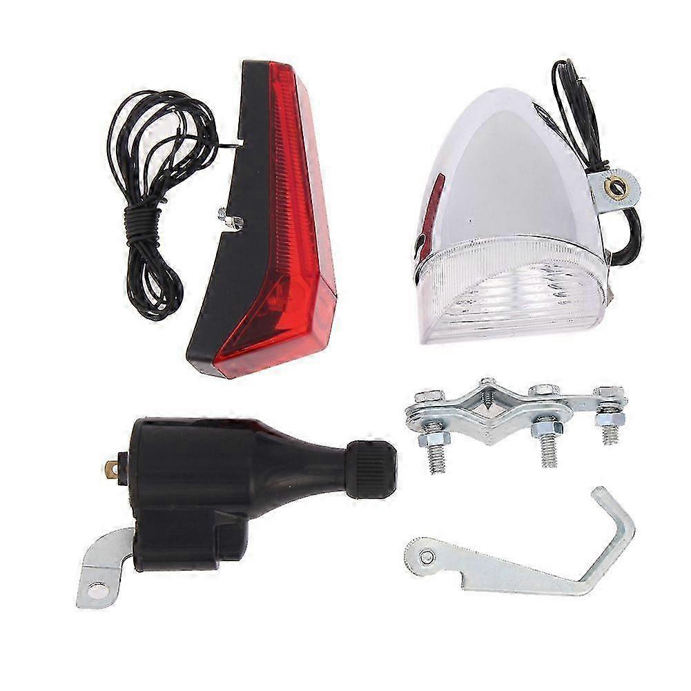 Bicycle Lighting Set with Friction Dynamo - Headlight and Taillight Combo