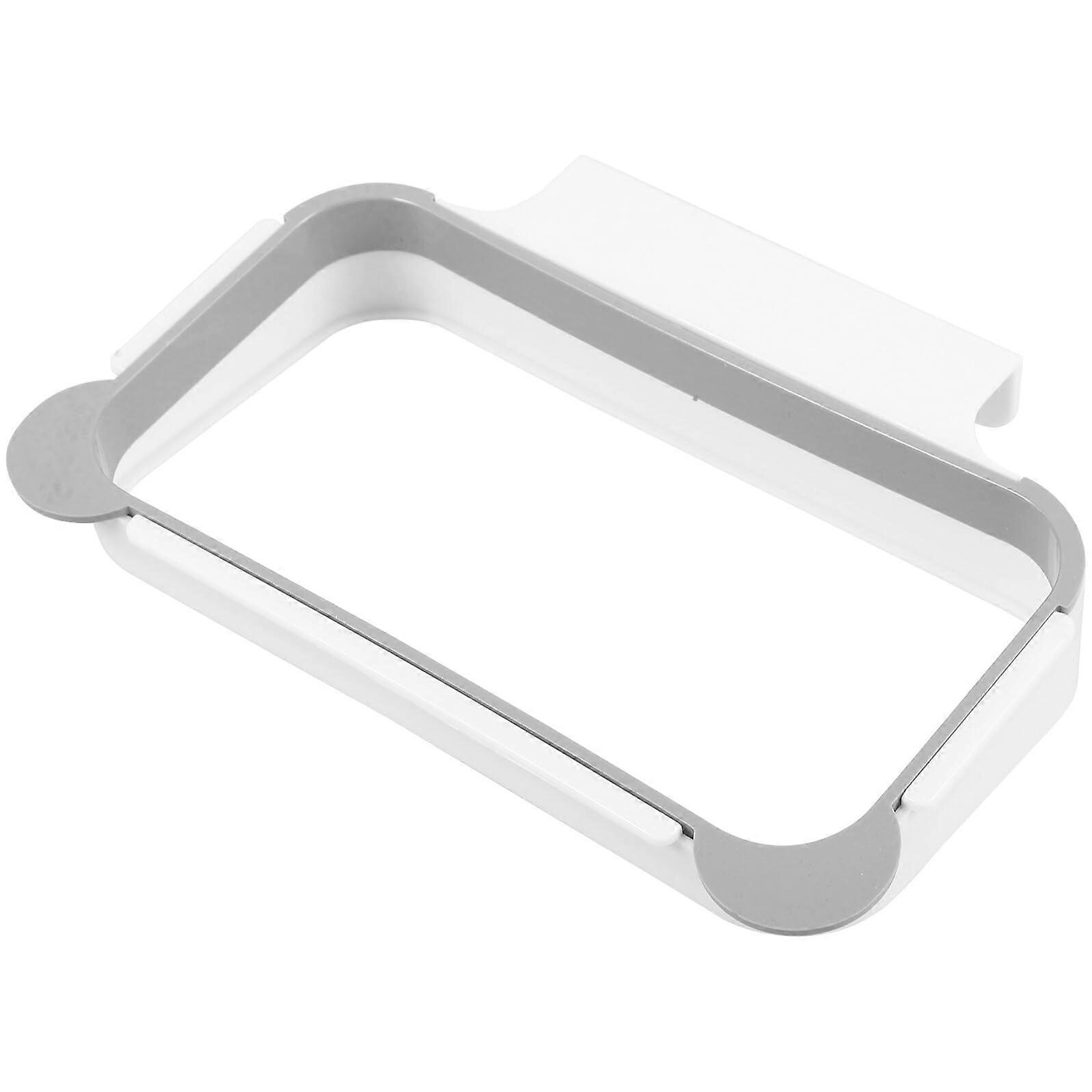 Over the Cabinet Trash Bag Holder for Kitchen Garbage Rack SpaceSaving Durable Plastic Grey