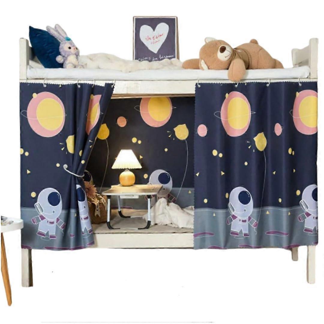Bunk Bed Curtain Blackout Drapes for Dorm Privacy Thick Polyester Mosquito Shield 2 Panels
