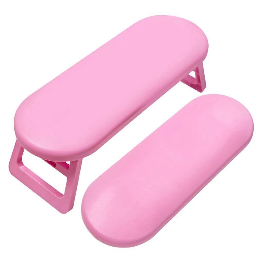 Foldable Pink Nail Arm Rest Cushion with Ergonomic Hand Support for Salon and Home Use