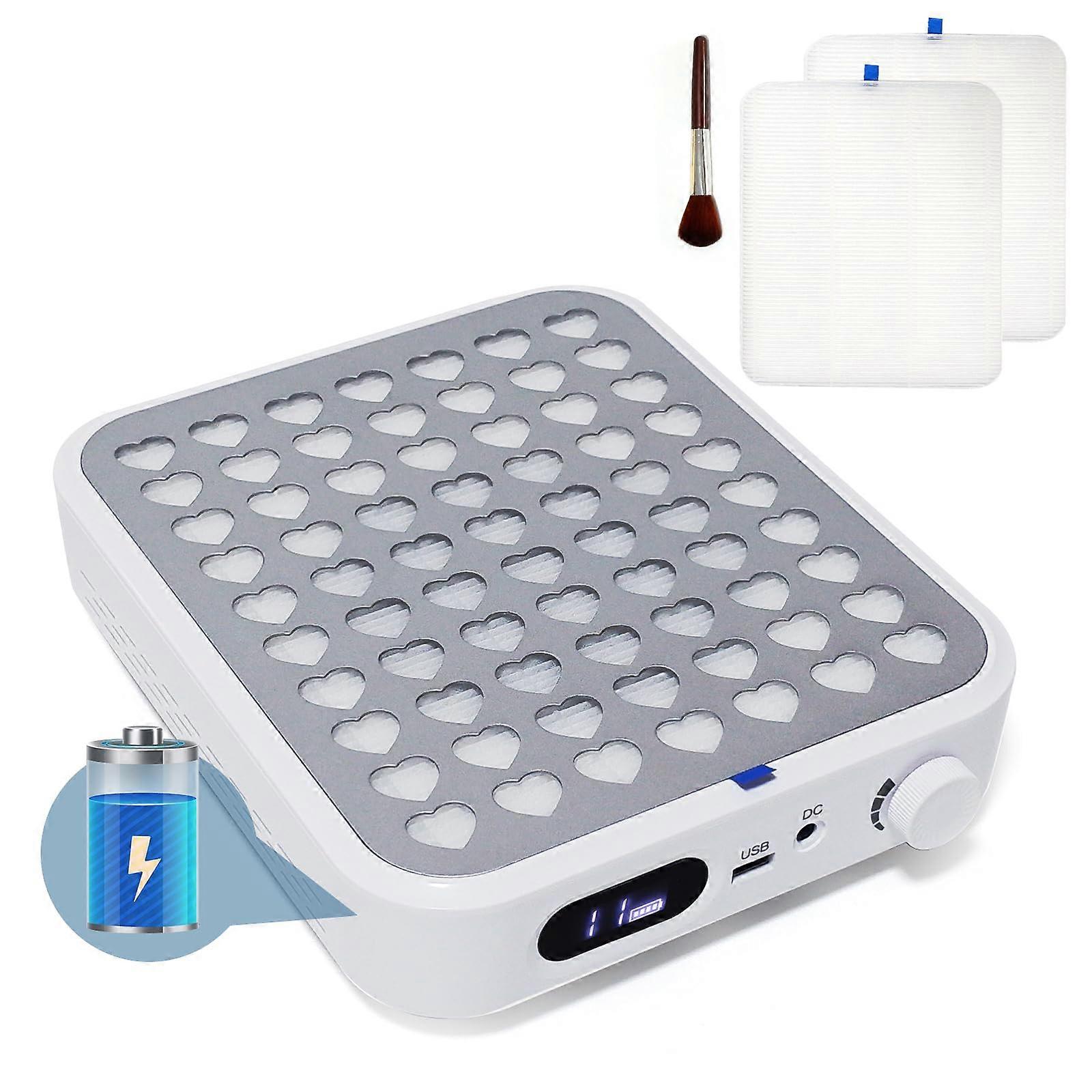 Rechargeable Nail Dust Collector with LED Display, Adjustable Suction, 2600mAh Battery for Acrylic Nails