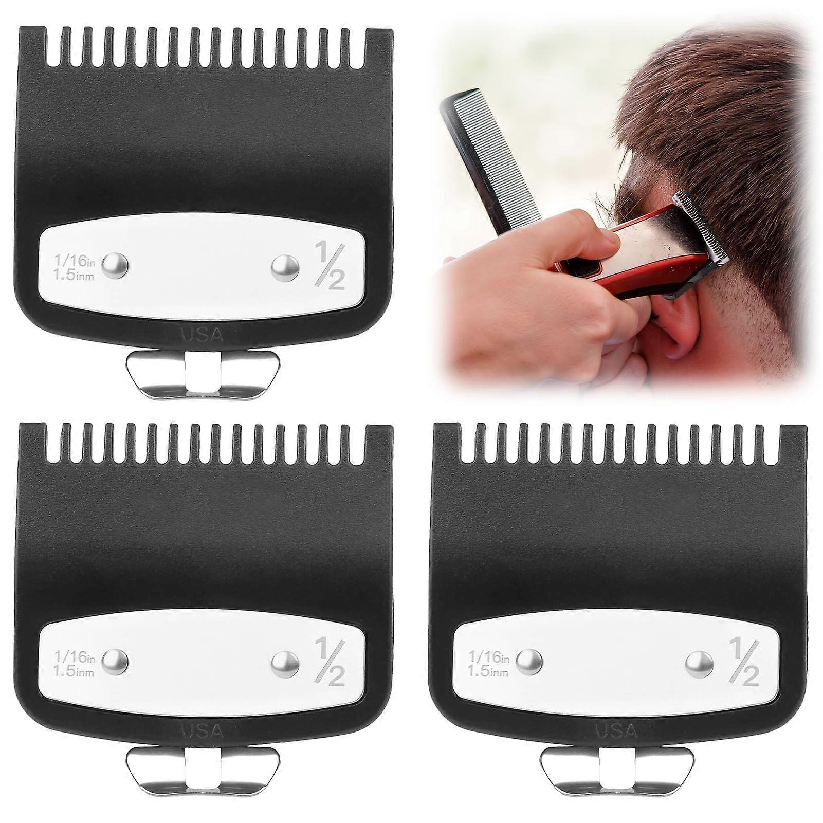 3 Pcs Clipper Guards Set for Wahl Clippers 1/16 Inch Metal Guide Combs Precision Cutting for Barbers