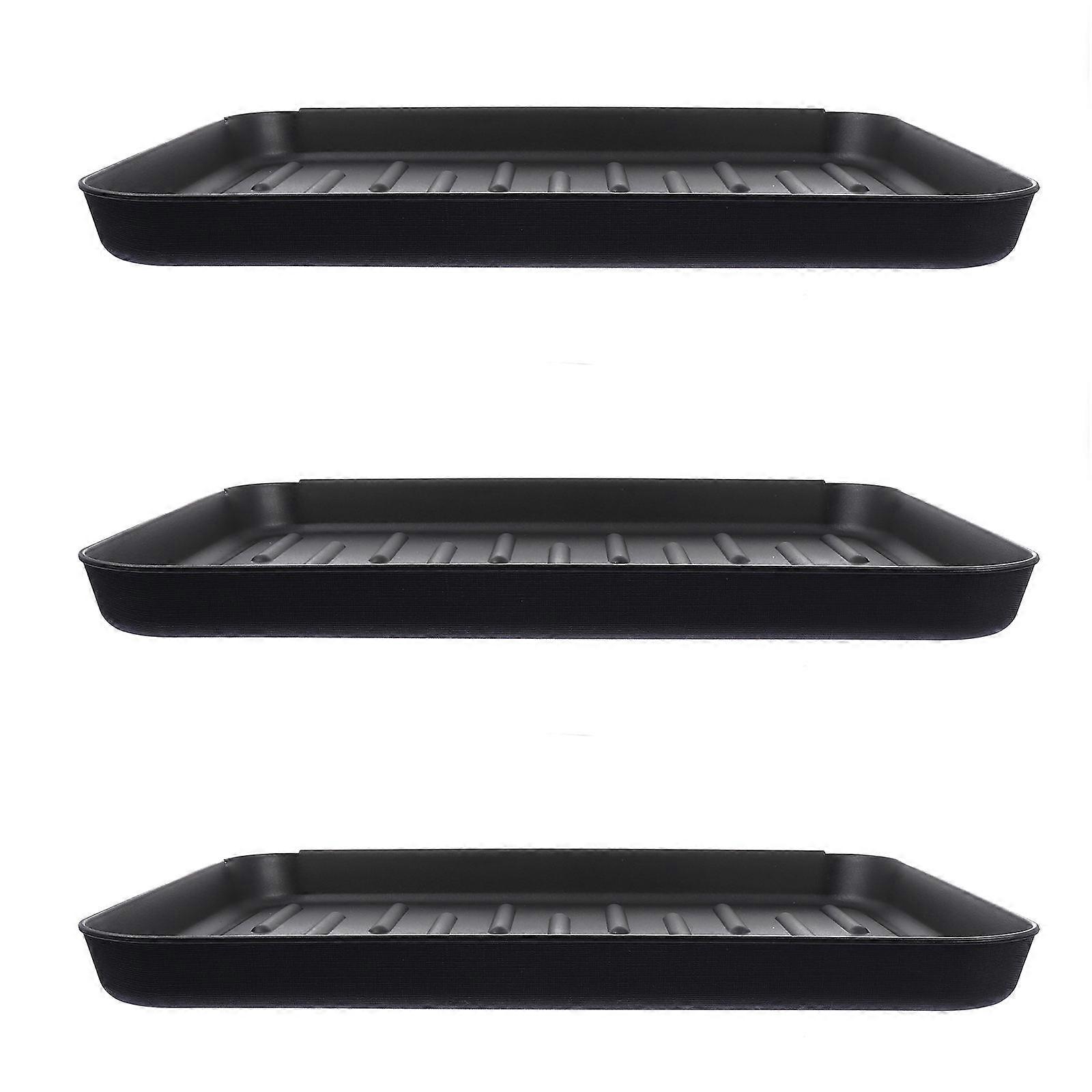 Plastic Storage Boot Tray for Indoor Use 3Pcs Black Color
