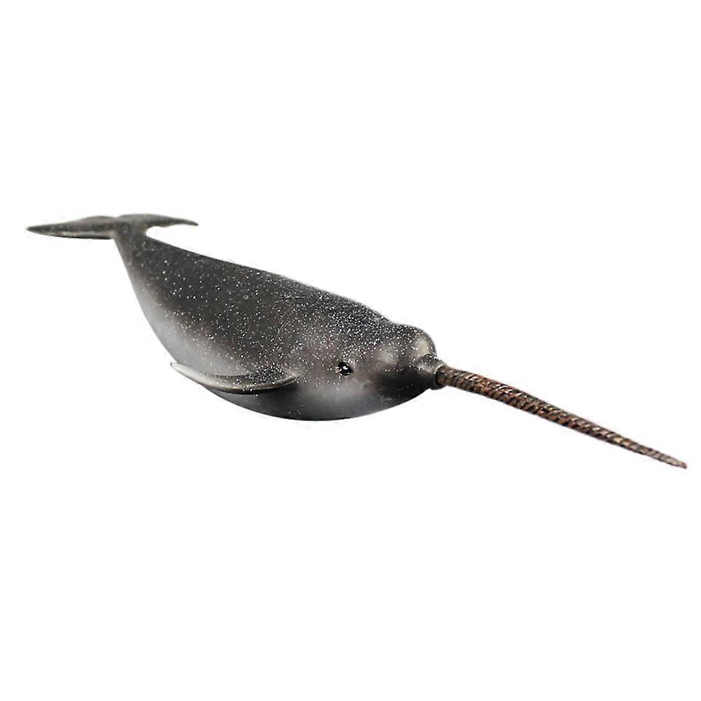 Animal Model Narwhal Model for Children Playing 3Pcs Black Set