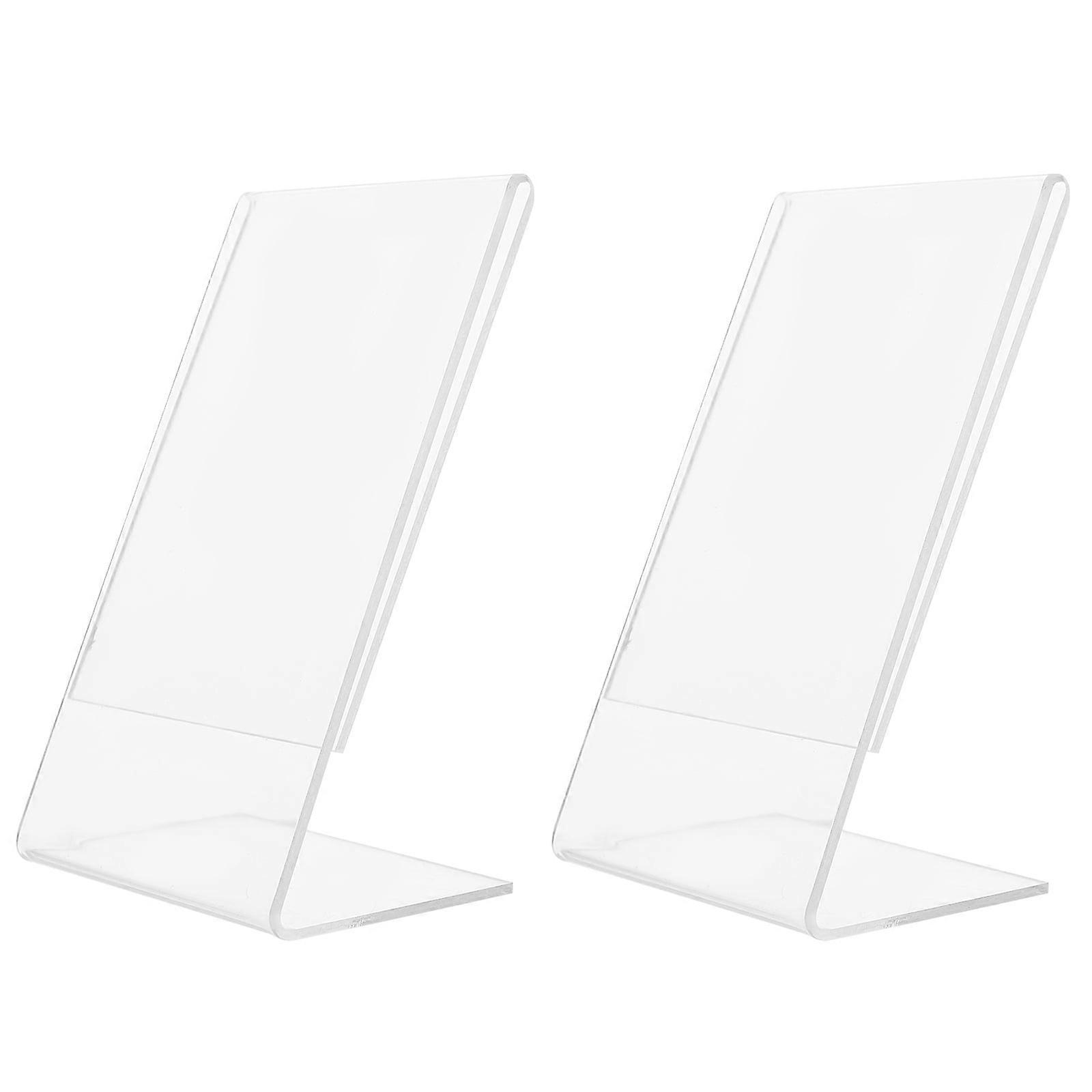 2Pcs Acrylic Desktop Picture Frames Transparent Photo Frame Display Racks