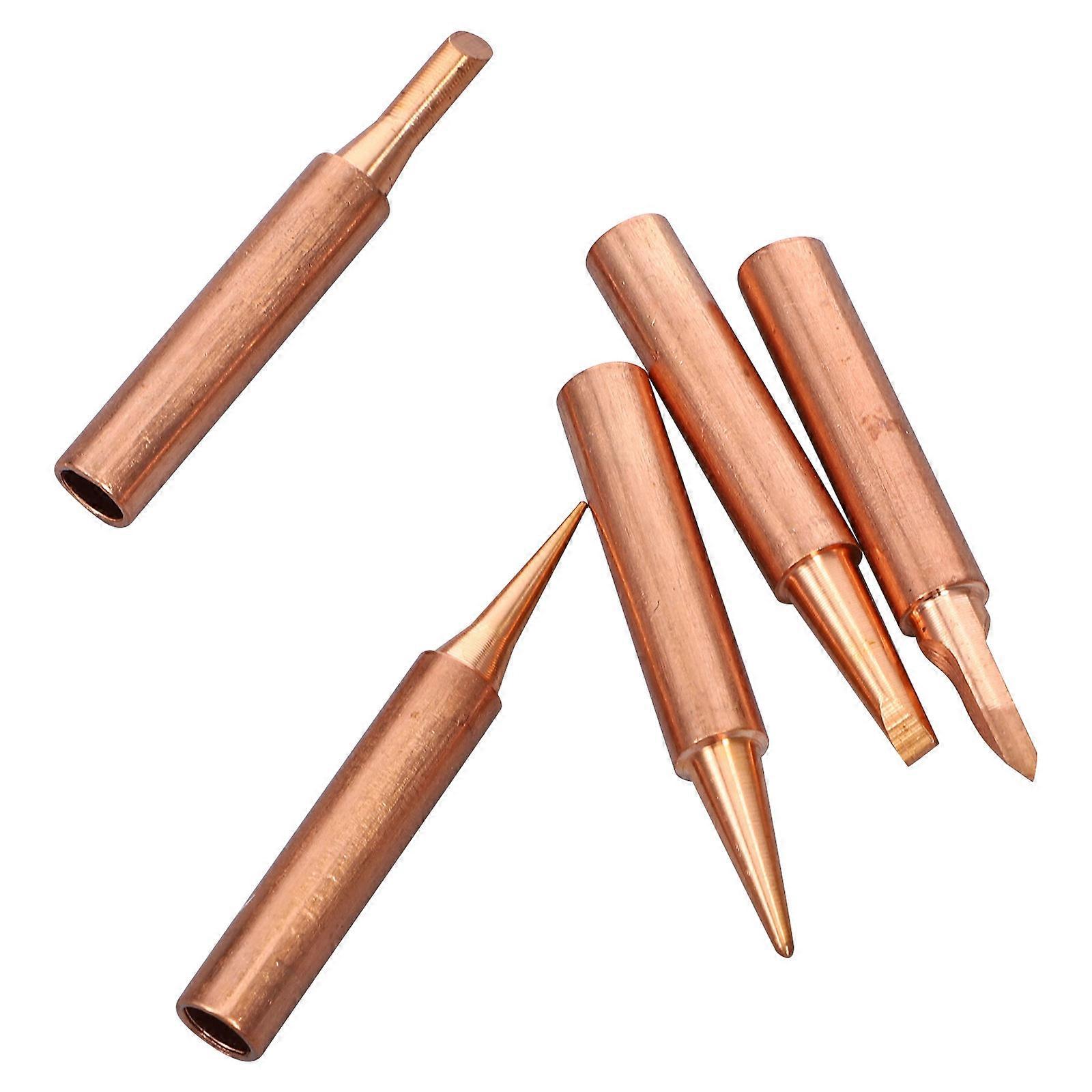 Soldering Iron Tips with Copper Material for Efficient Soldering 5 Pieces Various Shapes Easy to
