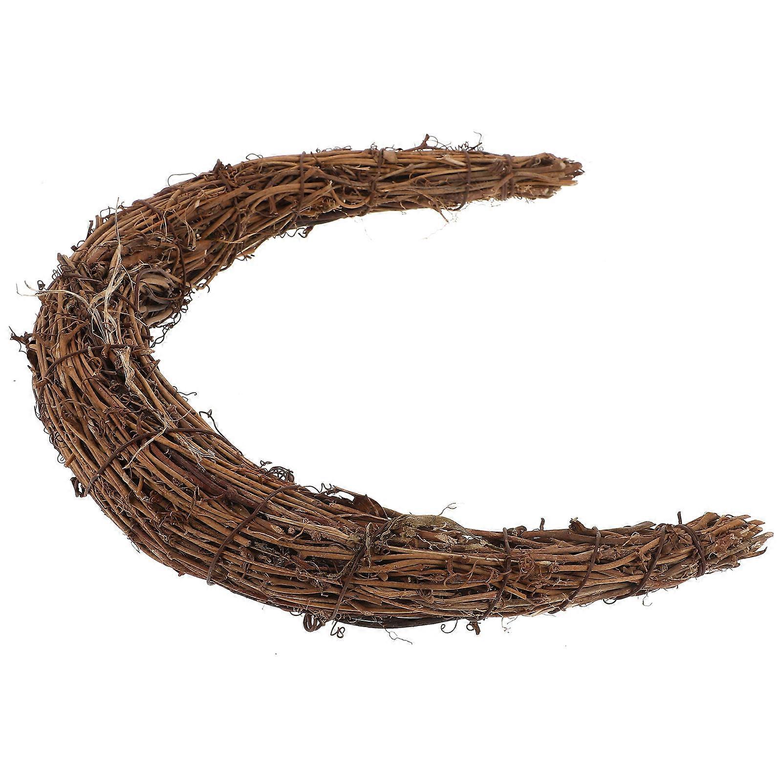 DIY Wreath Material Wood Moon Shaped Wreath Frame for