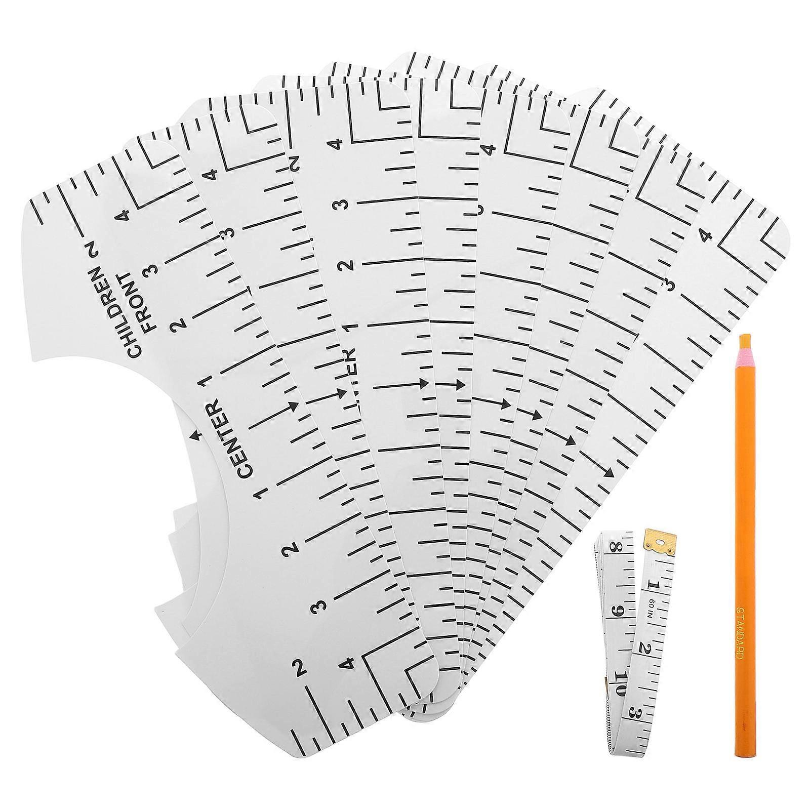 8Pcs T-Shirt Alignment Tool Kit for Sewing and Accurate Measurement Use