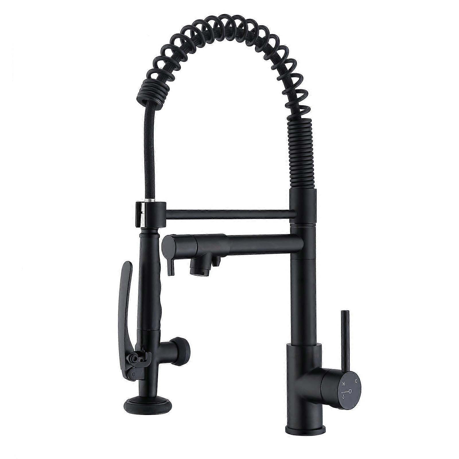 Matte Black 3 in 1 Kitchen Faucet with Pull Down Sprayer and Filtered Water Function